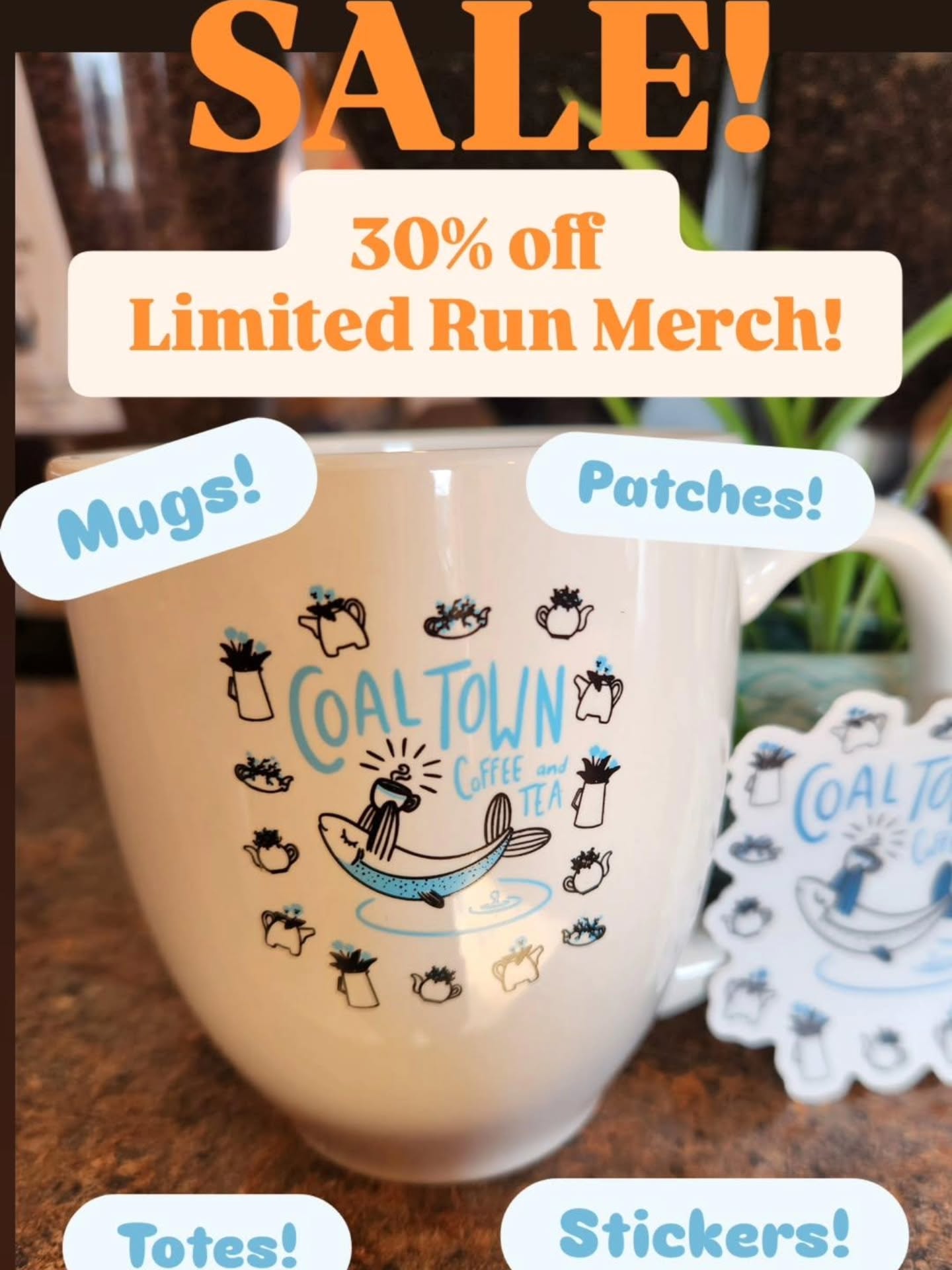 Been eyeing those totes with the cute little fish? How about that mug? Well, NOW IS THE TIME!
These are limited run and won't be around next year, so 📣GET IT WHILE YOU CAN!📣
🐋☕️🪴💕