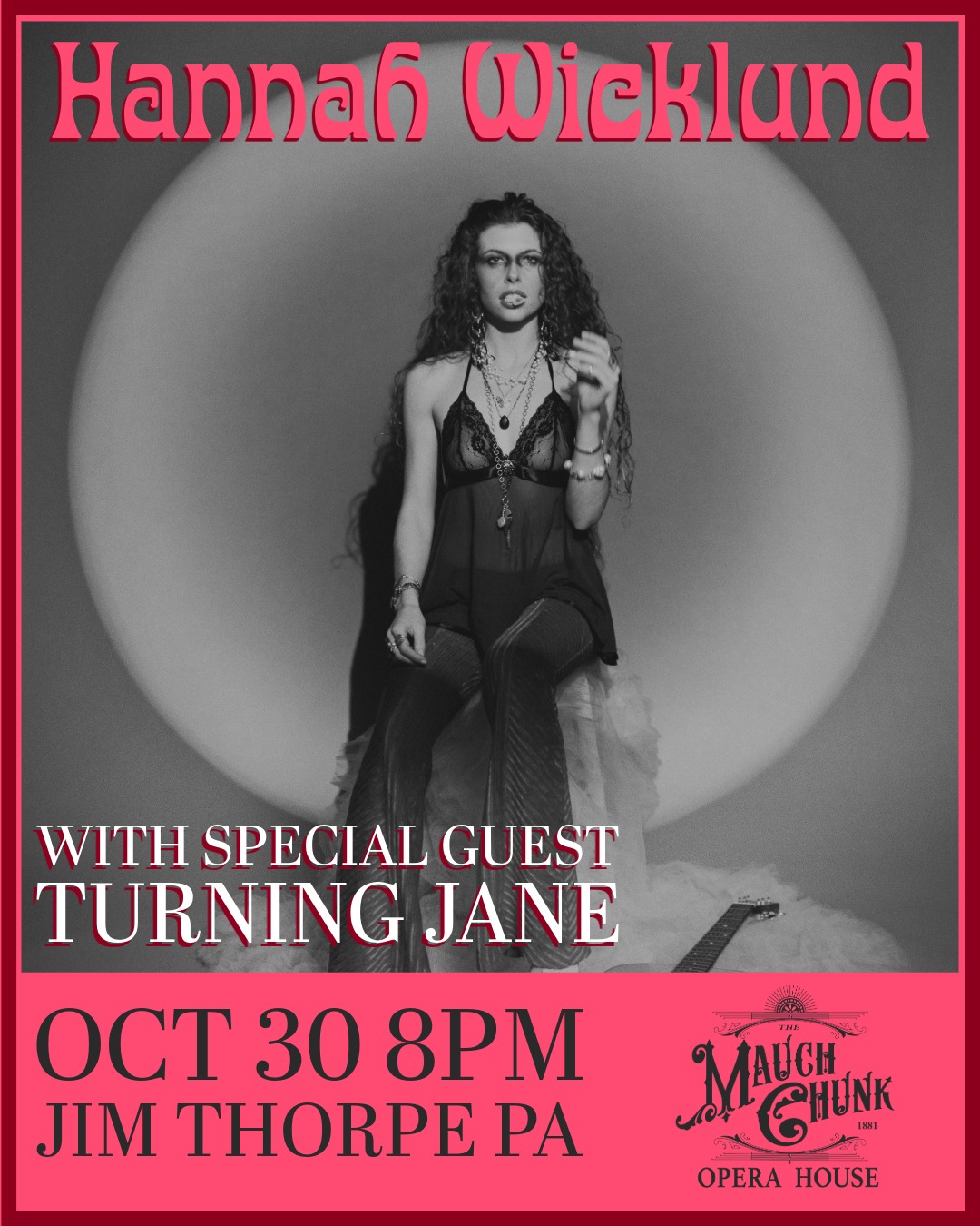 Just announced - HANNAH WICKLUND
with special guest Turning Jane
Hannah Wicklund is a South-Carolina-born rock musician who has spent more than two decades connecting people over her raw vocal power, world class guitar playing and awe inspiring live performances.
Turning Jane is a four-piece rock band from Los Angeles redefining modern rock for a new generation. Self-described as “Hot Girl Rock,” they fuse classic rock riffs, punk attitude, and undeniable pop hooks into a sound built for a young, insatiable audience.
Tickets available now! Get yours at mcohjt.com