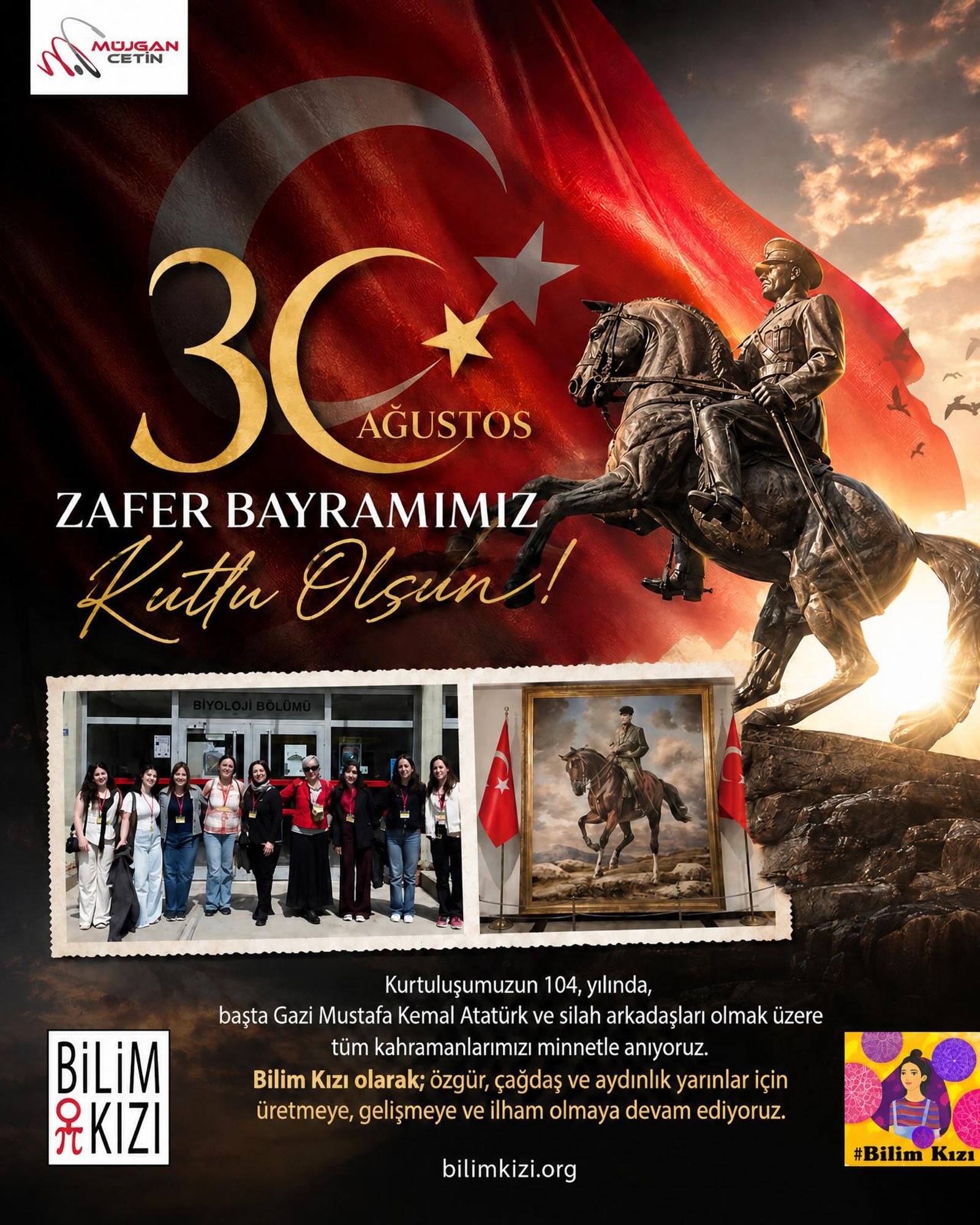 #zaferbayramımızkutluolsun diyor ve teşekkürlerimizle #atatürk ve bilimin ışığında ilerliyoruz.