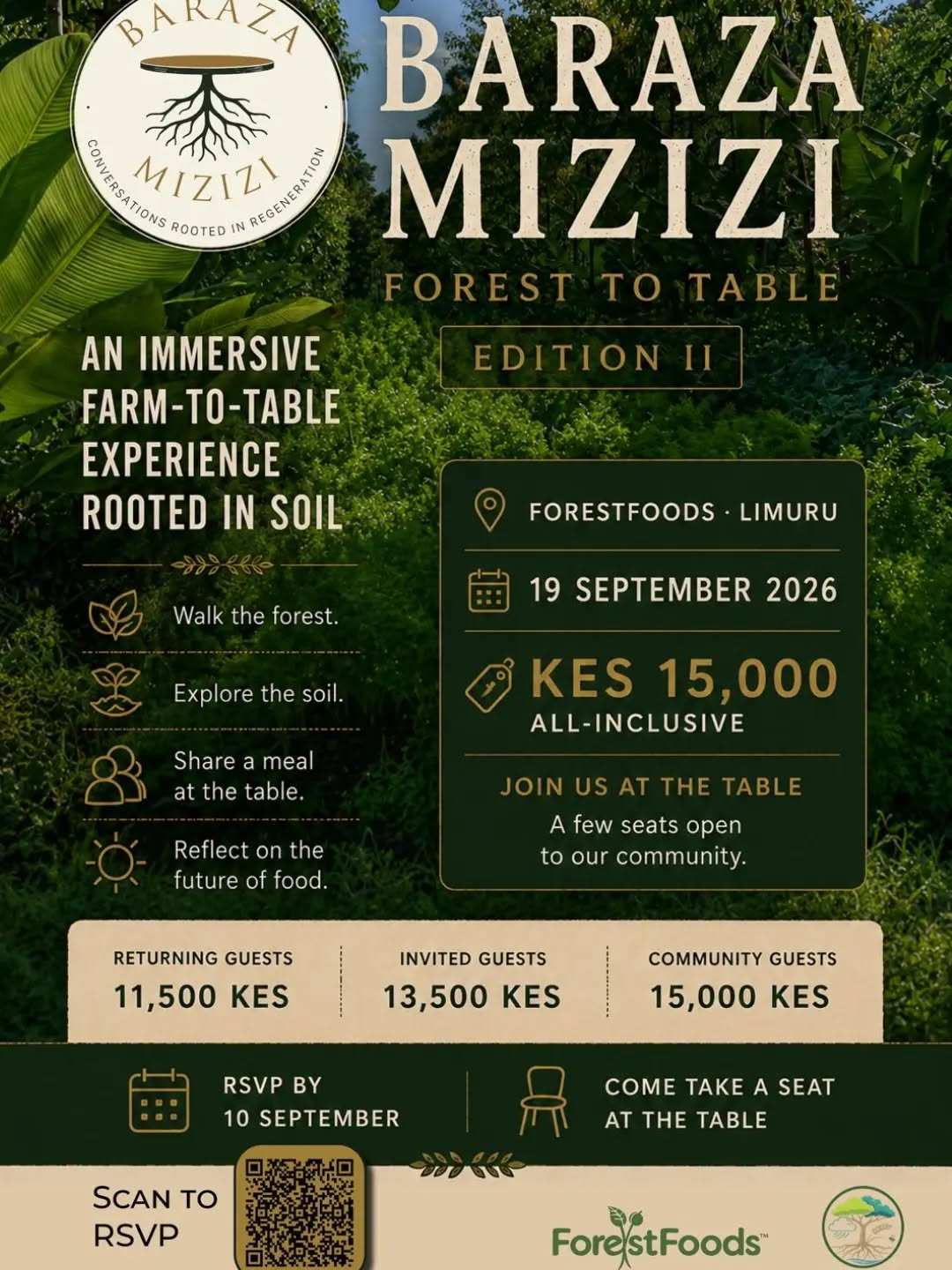 🌿 Baraza Mizizi is back for its second edition.
This September, we invite you to slow down, reconnect with the land, and experience what it truly means to go from forest to table.
Baraza Mizizi is a gathering around food, nature, people and the stories that connect us—an opportunity to learn, share, taste and engage with the work of building more regenerative food systems in Kenya.
🌱 Whether you are passionate about sustainable agriculture, curious about where your food comes from, or simply looking for a meaningful experience in nature, there is a place for you at the table.
Join us for Baraza Mizizi Edition II—sign up through the link in our bio and come be part of the conversation.🌿
#RegenerateKenya #FarmToTable #RegenerativeAgriculture #SustainableFoodSystems #KenyaFoodSystems