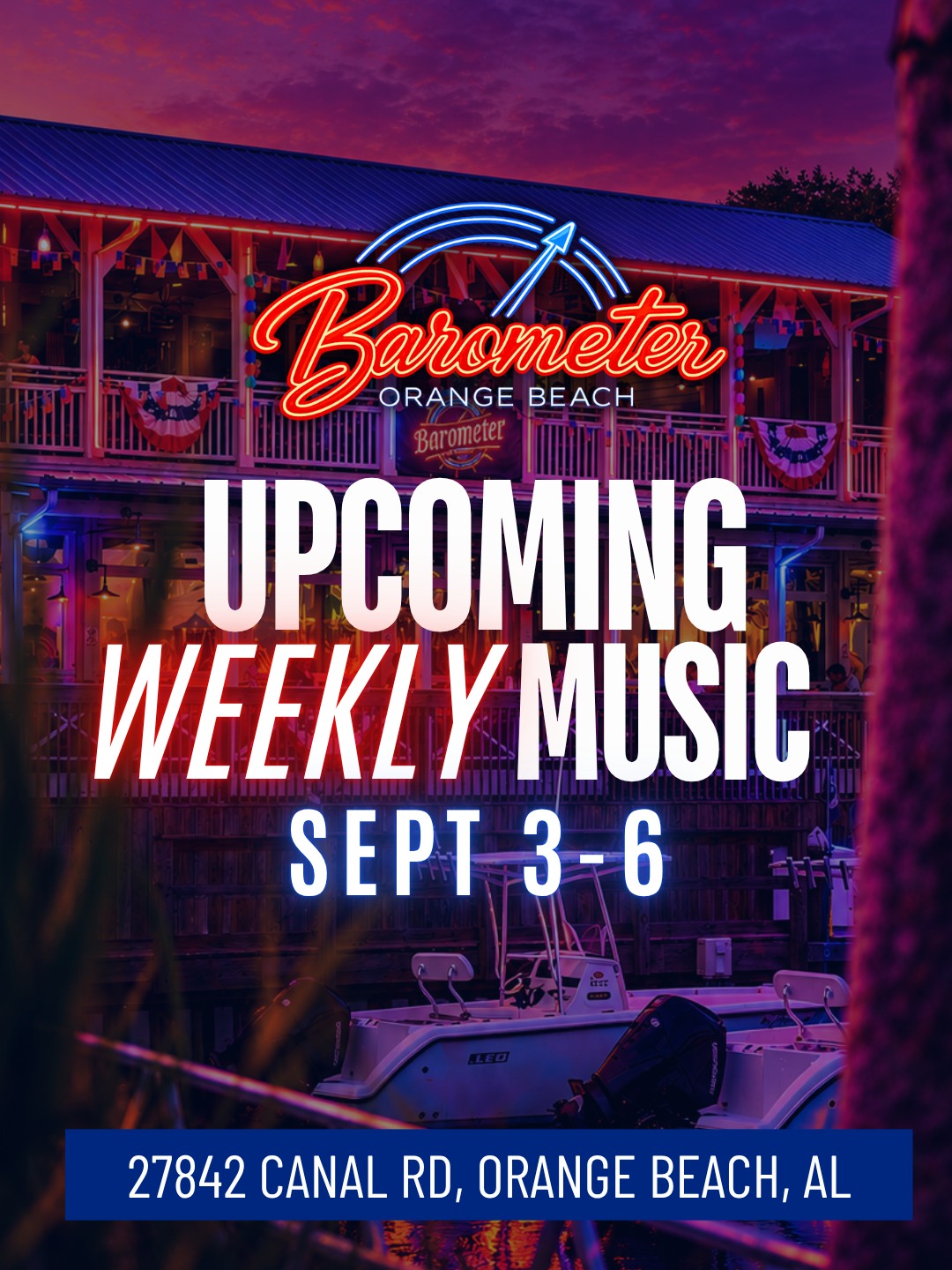 We’ve got another week of live music lined up at Barometer, so pick your night, grab a seat by the water, order something good and stay awhile. ☀️