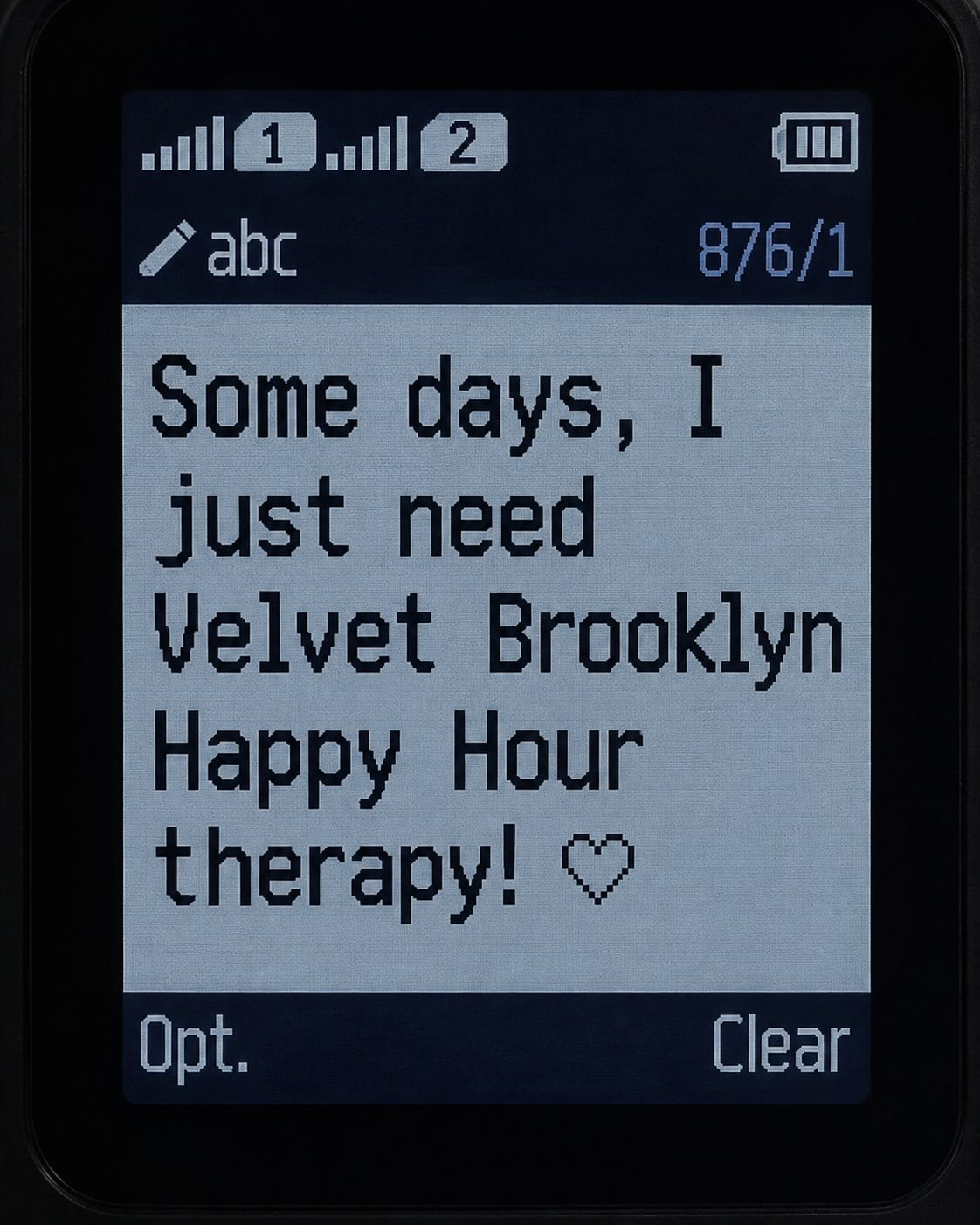 Some days call for therapy. 🍸
Lucky for you, ours starts at 4 PM!
Come sip, unwind, and let Velvet Brooklyn take it from here ✨
Happy Hour | 4–7 PM
$12 cocktails • $13 beer & shot combos • $10 wine & sangria
Tag your happy hour therapy partner. 👀