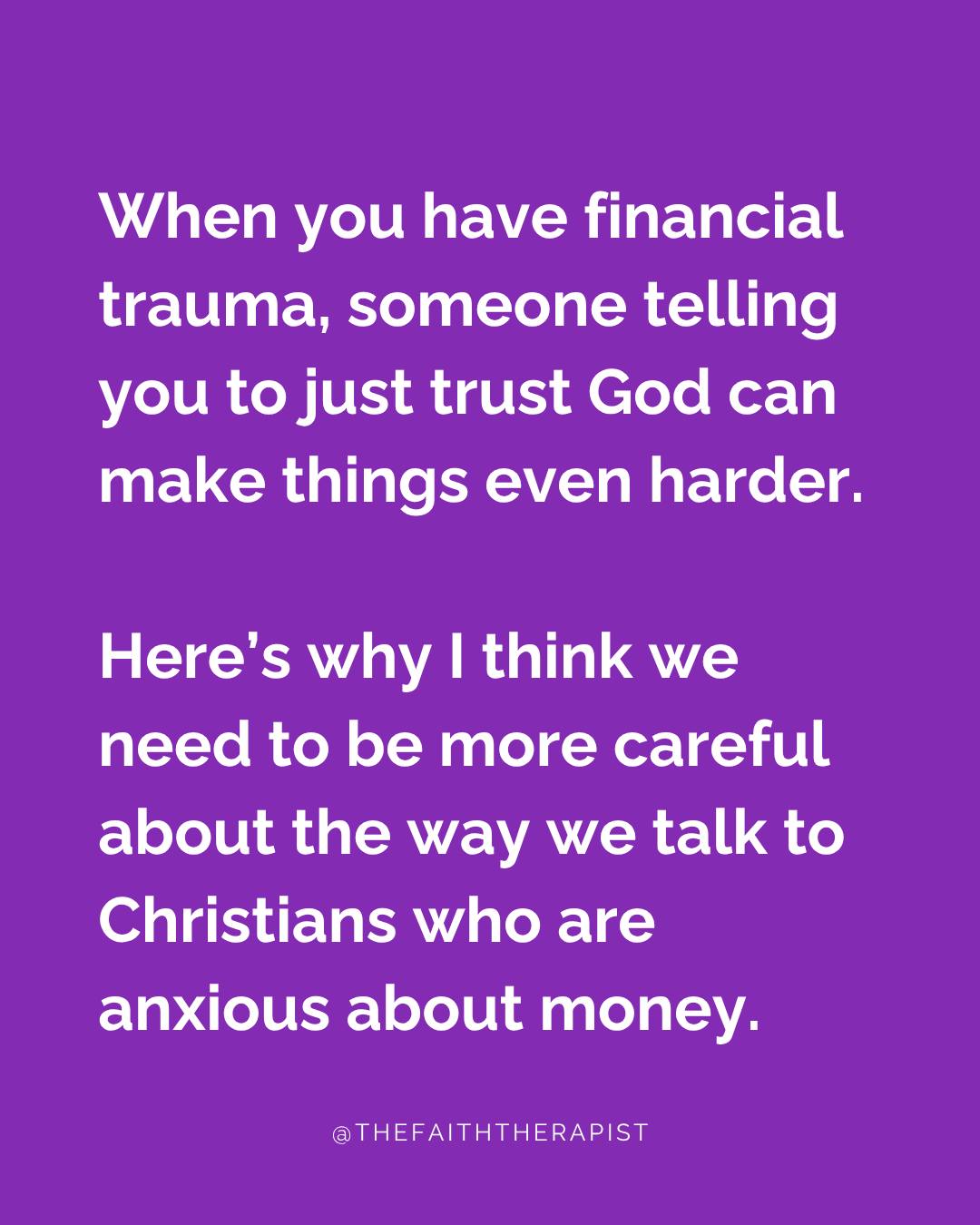 God provides. God is faithful. Trust Him ✝️
But if someone’s experience of money has taught them to expect instability, repeating what they already believe may leave them feeling even more ashamed that the fear is still there.
I want us to get better at making space for those conversations, because faith and psychological safety can both need attention.
If this resonated with you, follow me. I’m going to be talking more about financial trauma, faith and the messages we absorb about money in Christian spaces 🦋
