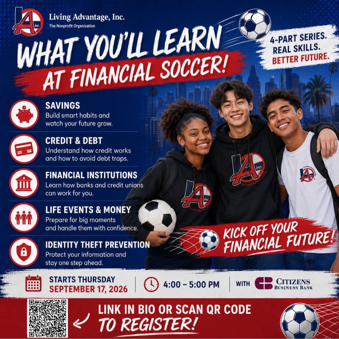 Ready to strengthen your money game?
📅 Sept. 17 | ⏰ 4–5 PM
Register today — link in bio!
💰⚽ Join us for Financial Soccer and learn about savings, credit and debt, financial institutions, life events, and identity theft prevention.