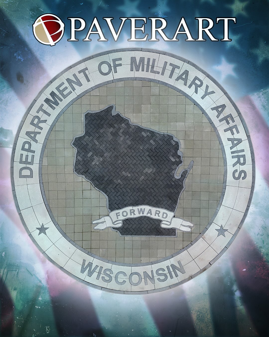 Wisconsin moves Forward.
This massive Wisconsin Department of Military Affairs seal brings the state outline, its motto, and every letter together in one concrete paver design. Cut and assembled piece by piece on our shop floor before heading out for installation.
#military #wisconsin #paverinstallation