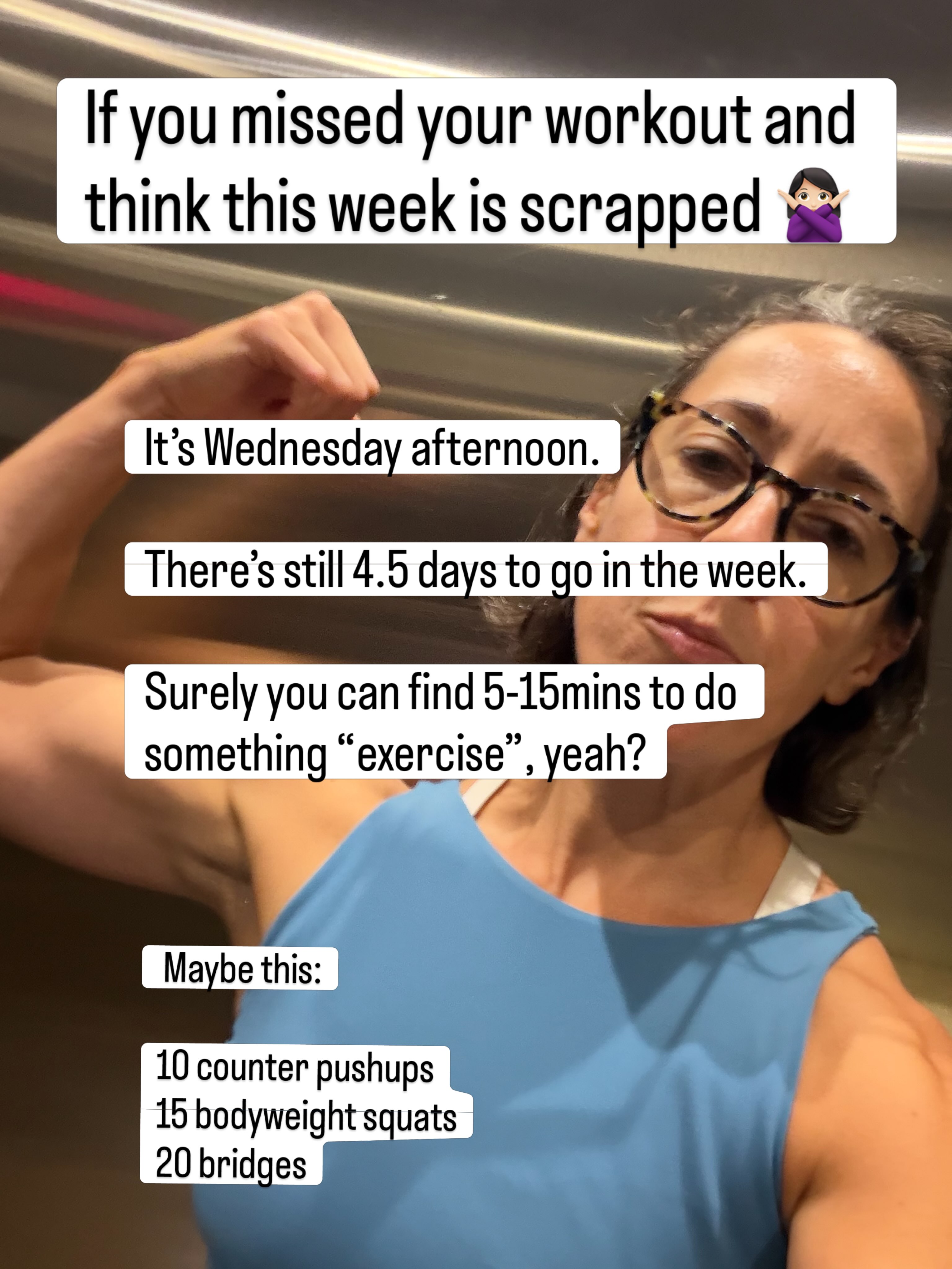 What counts?! If you don’t believe it counts, kinda makes it hard to show up.
And showing up is kinda muy importante.
Especially for my mamacitas who want some muscles!!
Now go do a little exercise and report back 🫡