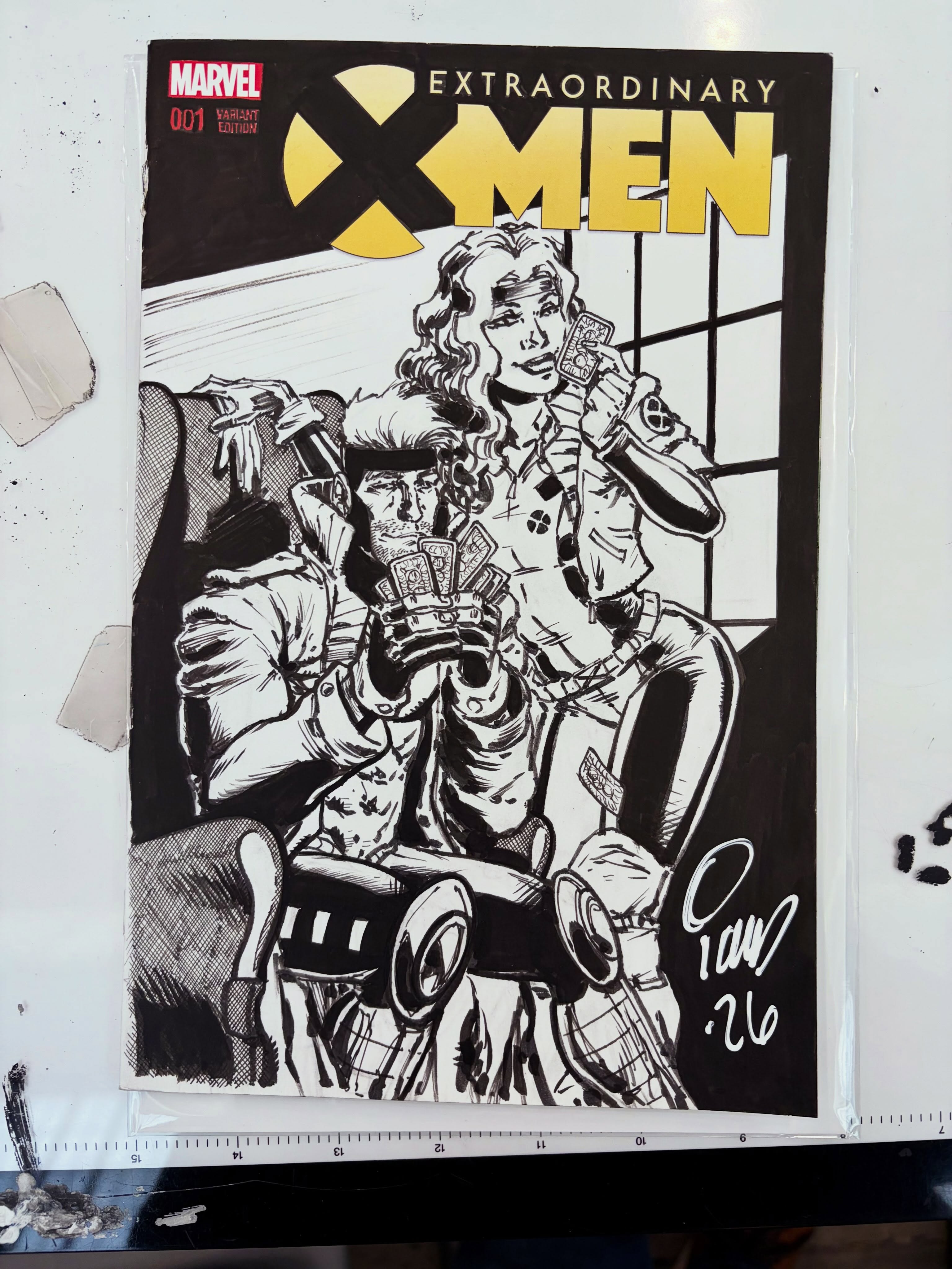 Gambit and Rogue sketch cover I did for a good friend at Fan Expo Boston. There will be a live drawing stream tonight. It’s the first stream of the month, so we’ll work on and give another hand drawn sketch cover away (not this one!). Just pop in, like, and comment on whichever platform you choose. Tonight at 8 pm EST on the usual platforms. #comics #comicart #comicartist #streaming
