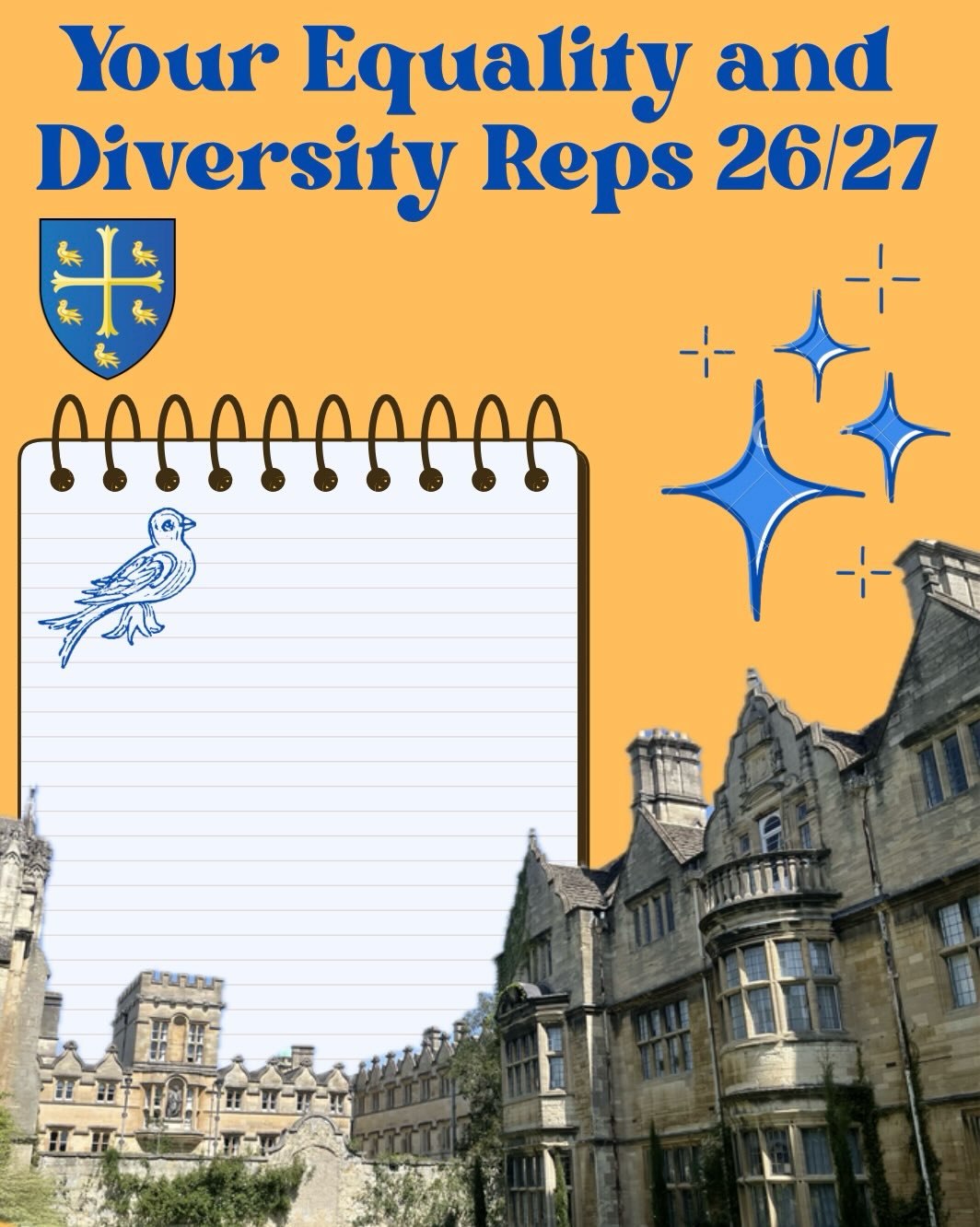 here is your equality and diversity team! keep an eye out for elections for RAEM reps this term💛🩵