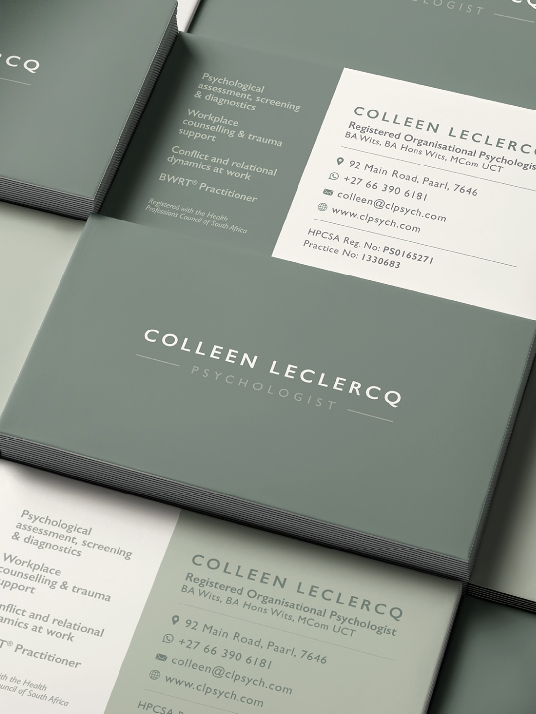A calm, considered identity for a practice centred on people 🌿
We worked with psychologist Colleen Leclercq to create a minimal, text-led brand for her new practice in Paarl. Refined typography, warm neutral tones and subtle botanical details come together in an identity that feels professional, welcoming and quietly confident.
🔗 Explore the full project on our website!
#JTG #BrandIdentity #LogoDesign #GraphicDesign #Branding