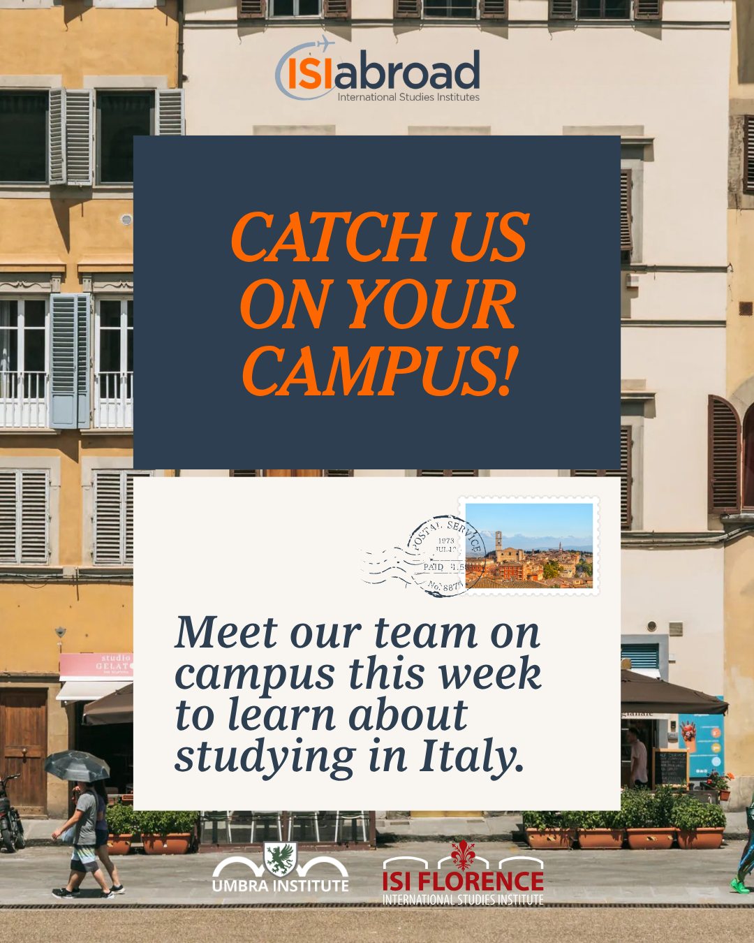 Thinking about spending a semester in Italy? We’re bringing ISI Abroad to campuses across the US this week! Stop by to meet our team, get your questions answered, and learn more about making Perugia or Florence your home away from home. 🇮🇹
#studyabroaditaly