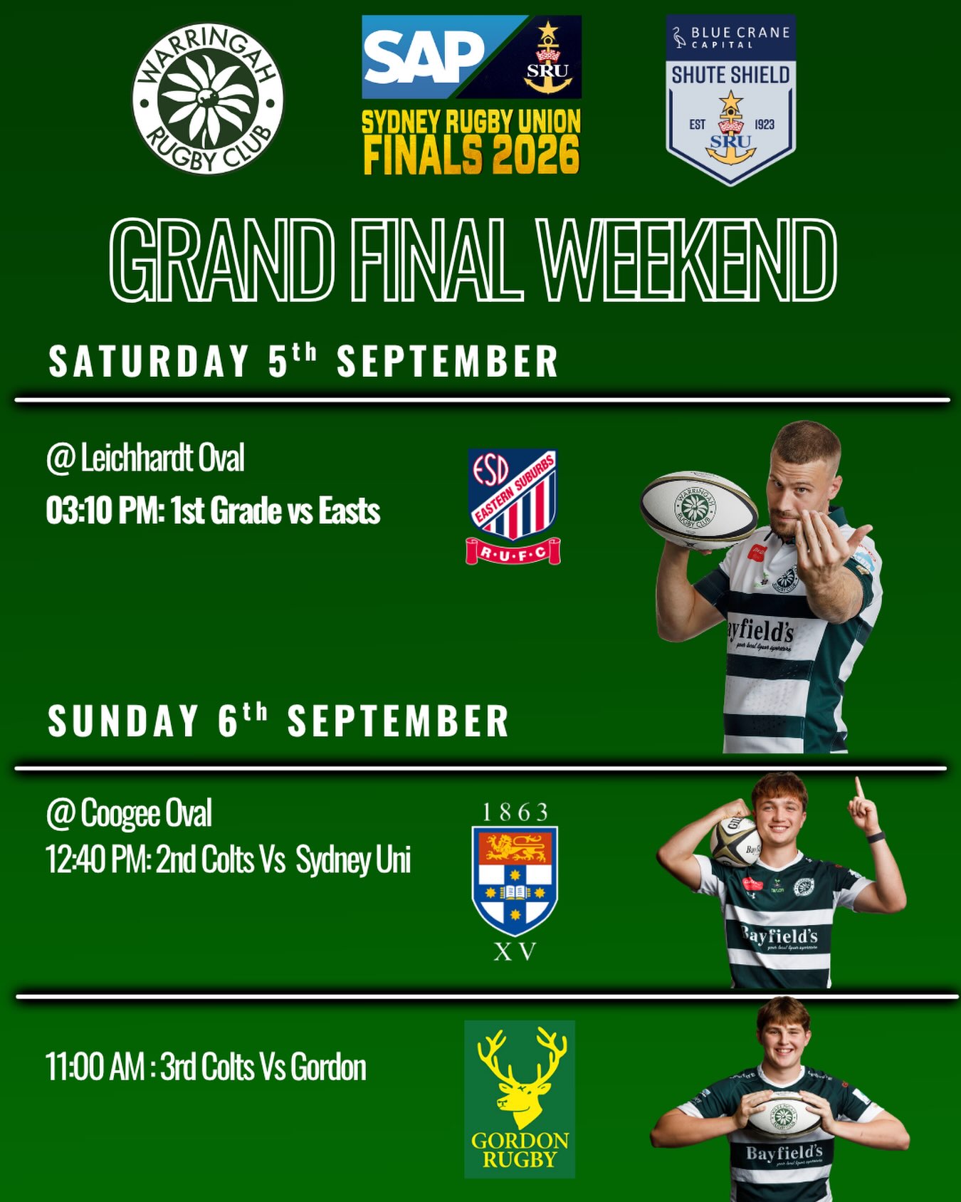The Big Dance - Get behind the Rats this weekend both Saturday and Sunday. All tickets to be purchased directly from Sydney Rugby Unionβs website. Letβs go Rats!