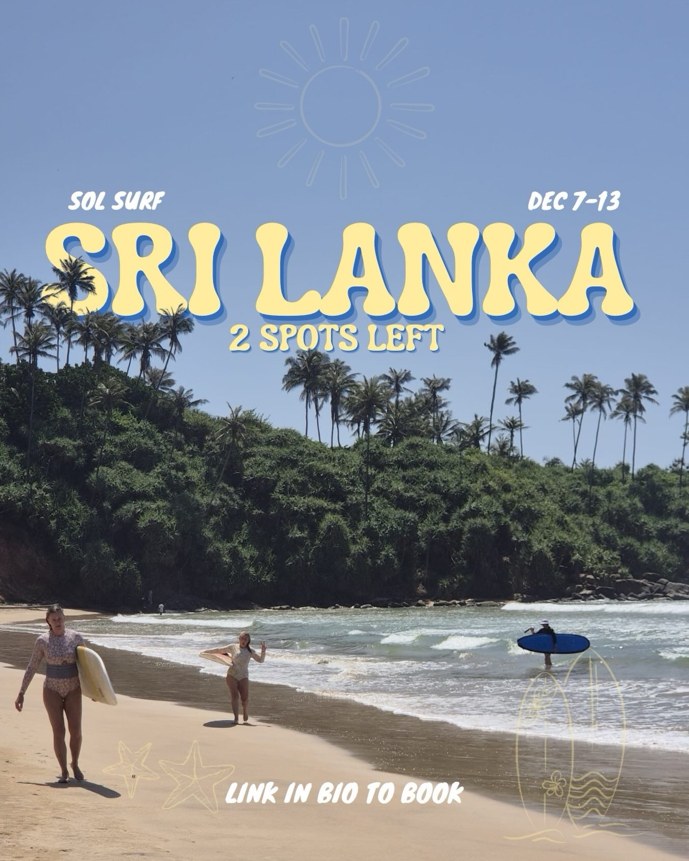 🏄♀️ SRI LANKA - 2 SPOTS LEFT
December 7-13 and we’d love to have you with us. Morning surfs, warm water, good people and a few days to slow down and just be.
Book through link in bio🤍