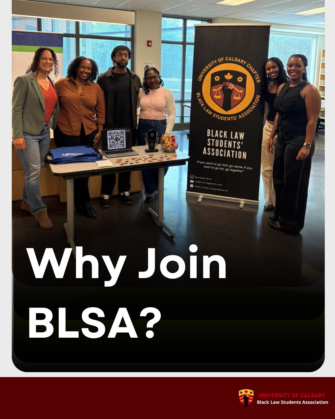 UCalgary BLSA provides opportunities to connect, build community, and navigate law school alongside fellow students and members of the legal community.
We welcome Black law students and allies alike. We look forward to seeing you at our events throughout the year!