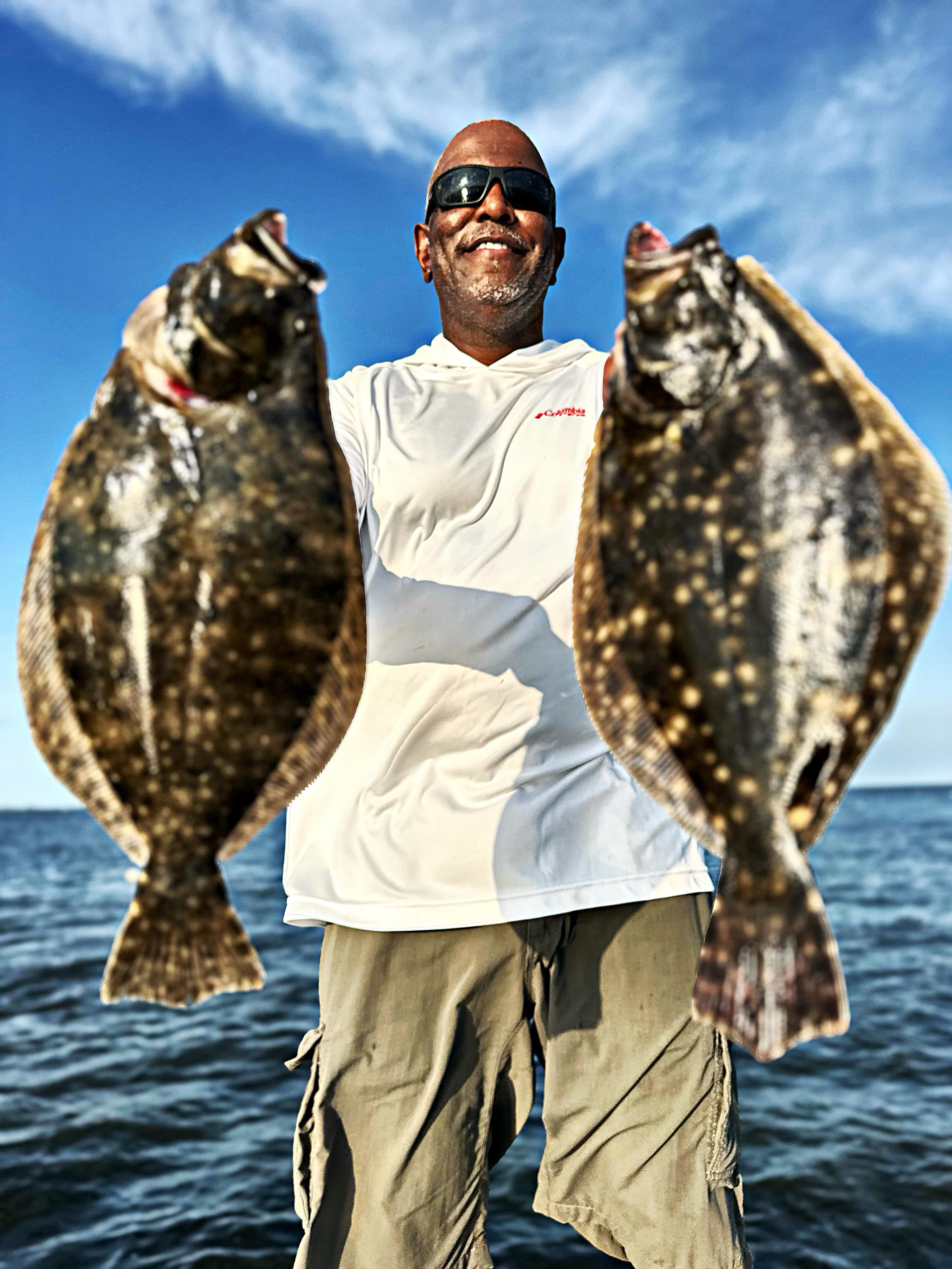 Tony requested flounder this afternoon and flounder we got! Took a hour to get dialed in but when we found the right area it was fast and fun, before the sun went down we tapped on mister Red drums door and he answered. Fun trip with a good friend, see you next Tuesday! #friends #flounder #bullred #inshorefishing #tuesday