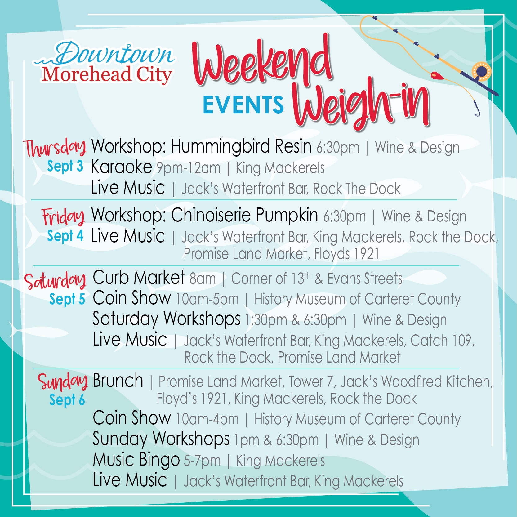 Here’s your Weekend Weigh-In and Weekly Weigh-In Deals. ☀️
What will you be attending? Any deals you’ll be taking advantage of? 💵
.
.
.
.
.
.
.
#downtownmhc #downtownmoreheadcity #weeklyweighin