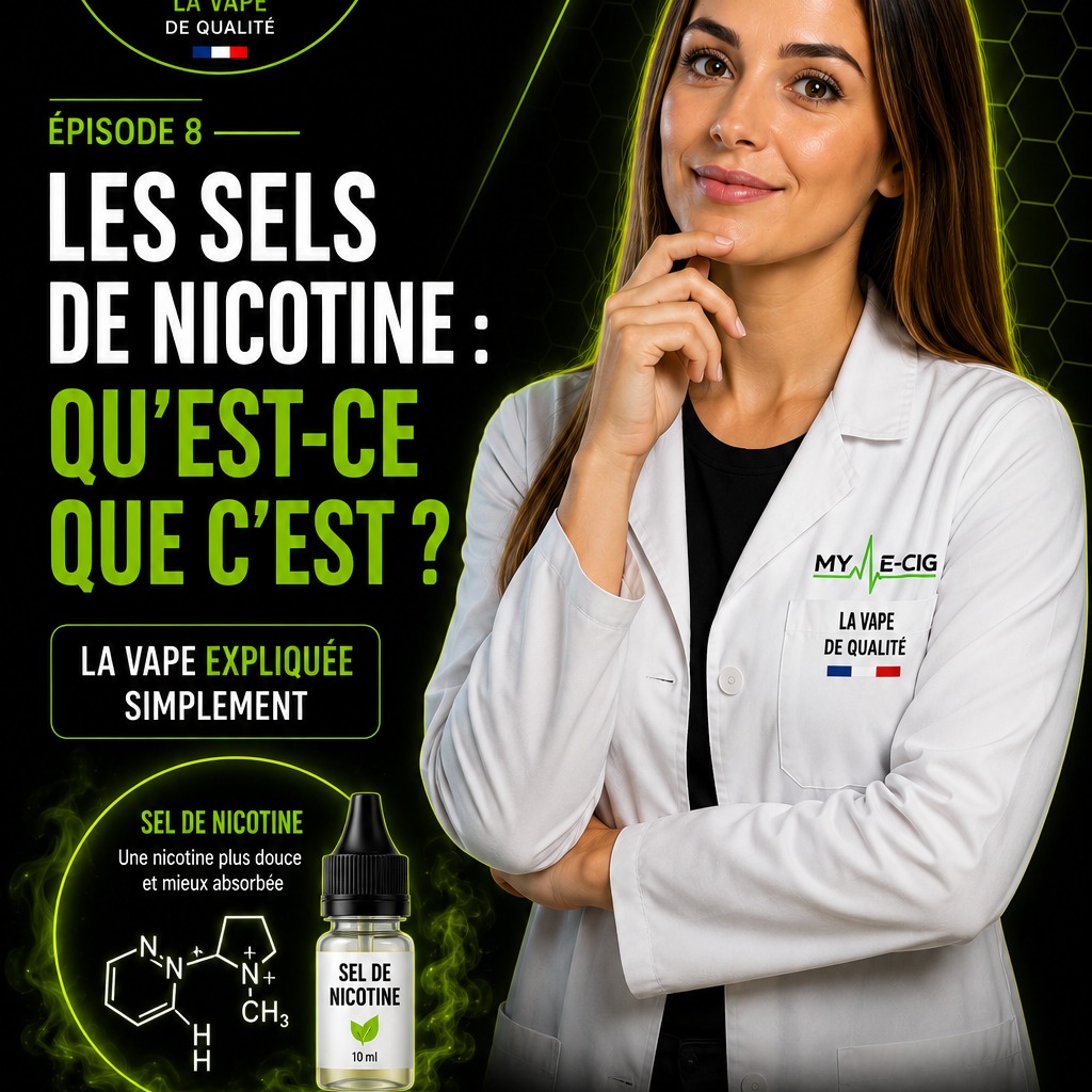 🎓 LA VAPE EXPLIQUÉE SIMPLEMENT – ÉPISODE 8
💧 Les sels de nicotine : qu’est-ce que c’est ?
Vous avez déjà entendu parler des sels de nicotine, mais vous ne savez pas vraiment ce qui les différencie de la nicotine classique ?
Dans ce nouvel épisode, Masha vous explique simplement ce que sont les sels de nicotine, leurs particularités et pourquoi on les retrouve notamment dans certains e-liquides destinés aux petits dispositifs.
💚 Notre objectif : vous aider à mieux comprendre la vape, simplement et sans jargon.
🎬 La vape expliquée simplement
📍 My E-Cig Gardanne
📅 Nouvel épisode lundi, mercredi et vendredi à 18h30
👉 Et dans l’épisode 9, nous verrons justement : nicotine classique ou sels de nicotine, quelles différences ?
🔞 Vente interdite aux mineurs. Produits de vapotage destinés aux adultes.
#MyECigGardanne #LaVapeExpliqueeSimplement #SelsDeNicotine #Nicotine #Eliquide #Vape #Vapotage #CigaretteElectronique #Gardanne