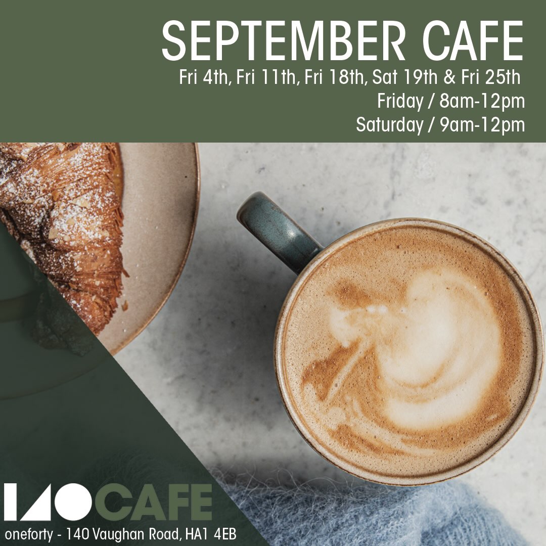 🫖☕️🥐🍞📚🍦🍋☀️🍂
September Cafe & Children’s Book Swap dates
📆 Fri 4th, Fri 11th, Fri 18th, Sat 19th & Fri 25th
⏱️ Fri /8am-12pm
⏱️ Sat /9am-12pm
📍oneforty - 140 Vaughan Road, Harrow, HA1 4EB
🚝 West Harrow Station
We proudly support and stock small, local businesses 👉❤️💪🛒
🍞🥐Sourdough bread & pastries @breadoflifebakery_ (Pinner)
☕️Coffee @simbabrucoffee (Watford)
🥛Milk @riverford (not quite so local - Devon😉)
🍯Honey @carolines_apiary (Harrow)
🍋 lemonade from @lebo_nade (West Harrow)
🍦🍨 ice cream from @jaisicecreams (North London)
#westharrow #harrowonthehill #smallbusiness #supportlocal