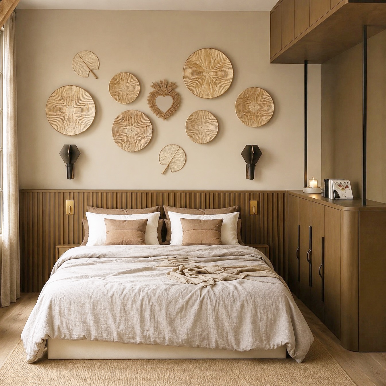 PROJET TITON
Imaginer une chambre, ce n’est pas simplement choisir des couleurs et du mobilier.
C’est créer une atmosphère, travailler les matières, la lumière et les proportions pour donner une véritable identité au lieu.
Ici, l’idée était de créer une chambre chaleureuse, enveloppante et naturelle, autour d’un camaïeu de bruns, d’ocre et de textiles écrus.
Le soubassement en panneau Orac structure la pièce et devient la tête de lit. Au-dessus, une composition de pièces en fibres naturelles apporte du relief et une touche artisanale, tandis que les rangements sur mesure prolongent l’ensemble pour créer une atmosphère cohérente et épurée où tout devient dissimulé.
Puis vient le travail de projection : passer de l’idée à un visuel qui permet de se projeter réellement dans l’espace.
Nous passons quasiment 3000 heure par an dans notre chambre… autant qu’elle nous apaise et nous accompagne agréablement dans notre repos.
#architectureinterieure #decorationinterieure #designinterieur #chambreadulte #surmesure