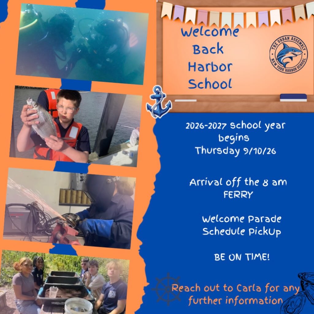 🌊🦈 WELCOME BACK, HARBOR SCHOOL! 🦈🌊
The countdown is OVER… WE’RE BACK! 🎉📚⚓️
📣 Students: Bring your energy!
🎒 Families: Let’s get ready!
👩🏽🏫 Staff: Let’s make it an amazing year!
Harbor School is READY TO SET SAIL! 🚢🌊
🗓️ School starts September 10!
Drop a 🦈 in the comments if you’re ready for a fun filled exciting school yr
LET’S GO, HARBOR! 💙🌊🦈⚓️
#WelcomeBackHarbor #NYHarborSchool #HarborSchool #HarborSharks #BackToSchool MakeWaves HarborPride NewSchoolYear LetsGoHarbor