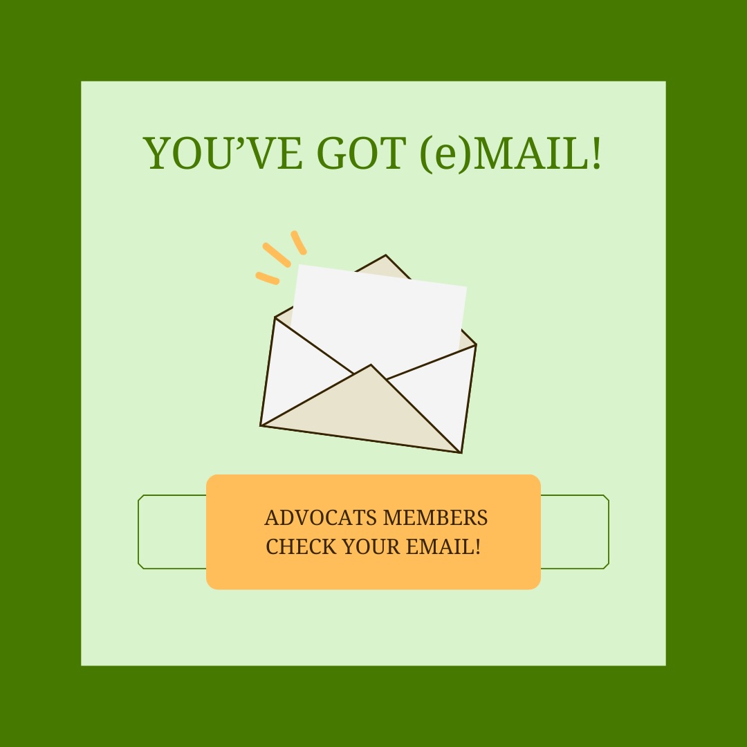 MEMBERS! You’ve got (e)mail!
Member Mahjong invites have been sent, check your inbox and reserve your spot!
Still haven’t joined AdvoCats?! Click on the link in our bio and join us today🧡🖤💚