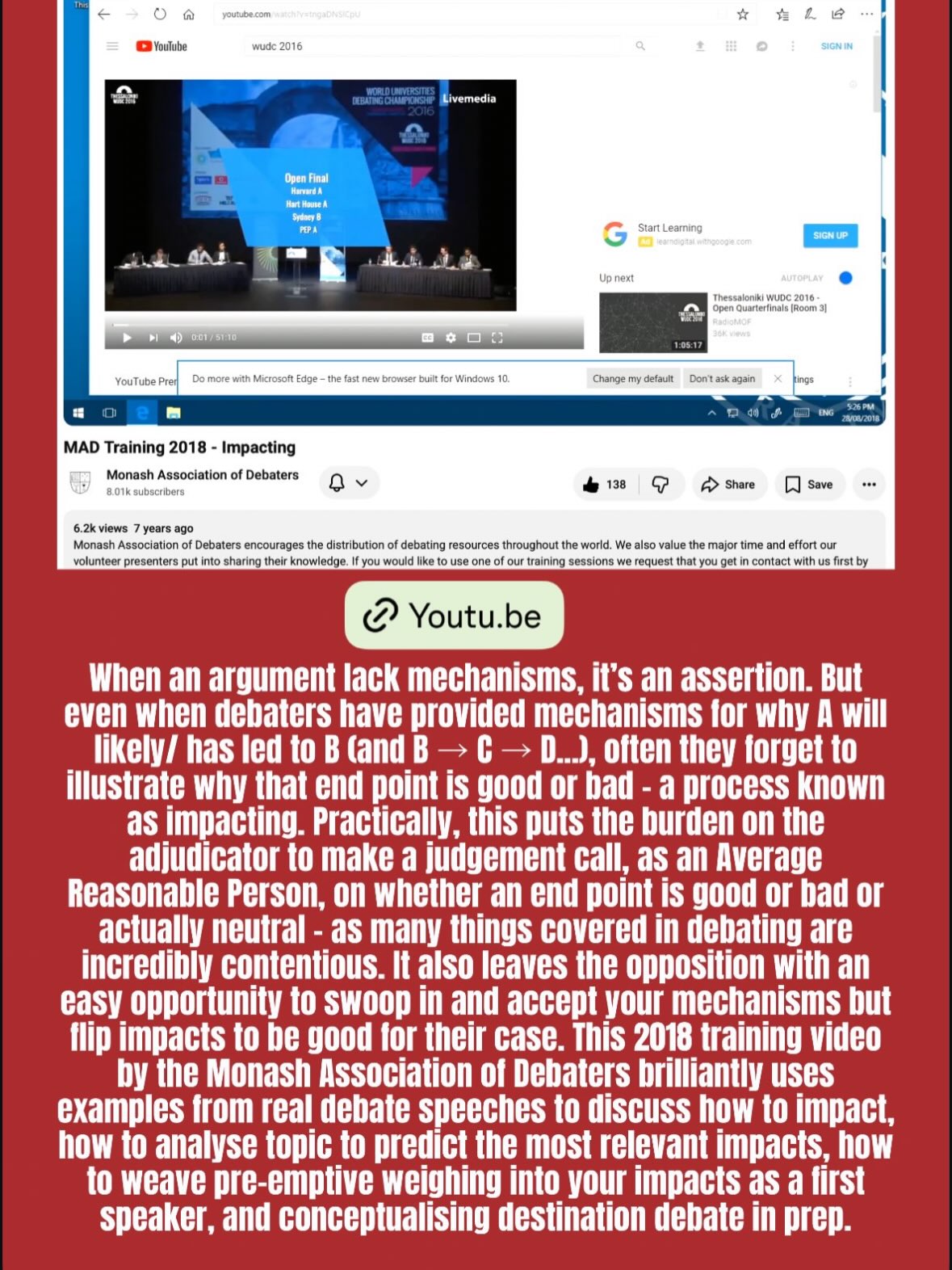 This is a compilation of all external resources shared thus far as part of the SADA Executive’s Resource Wednesday initiative. Tomorrow evening, the first finals of the 2026 SADA Schools’ Debating Competition will take place among the highest-ranking teams in Senior A and Senior B grades. We look forward to seeing Senior quarter-finalists utilise the myriad of skills they have aggregated over this season and the many interesting, high-quality debates they will present!