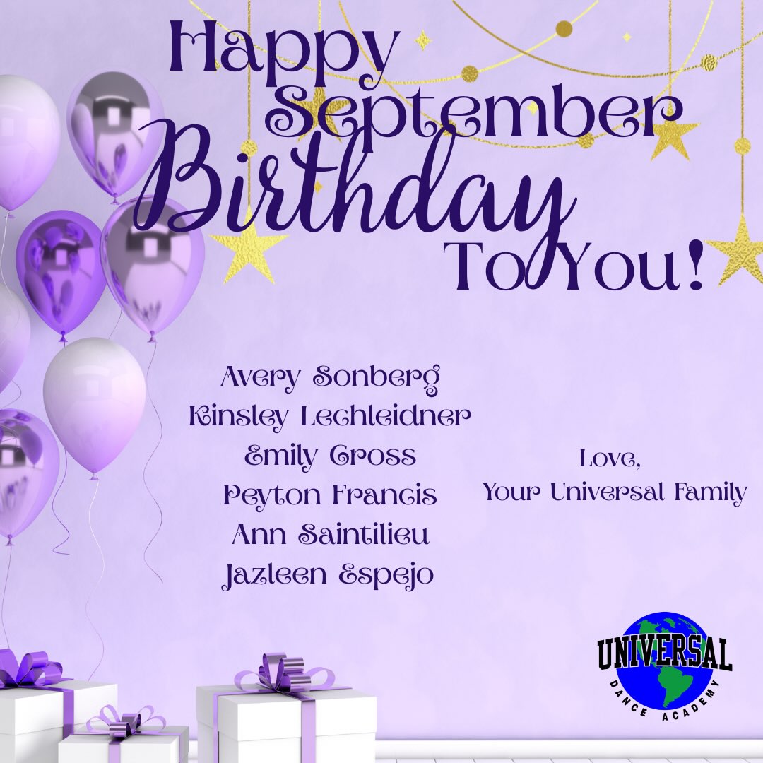 Happy September Birthday Universal!🎂🎉
#dancestudio #dancer #charlottecounty #sarasotacounty #udabest