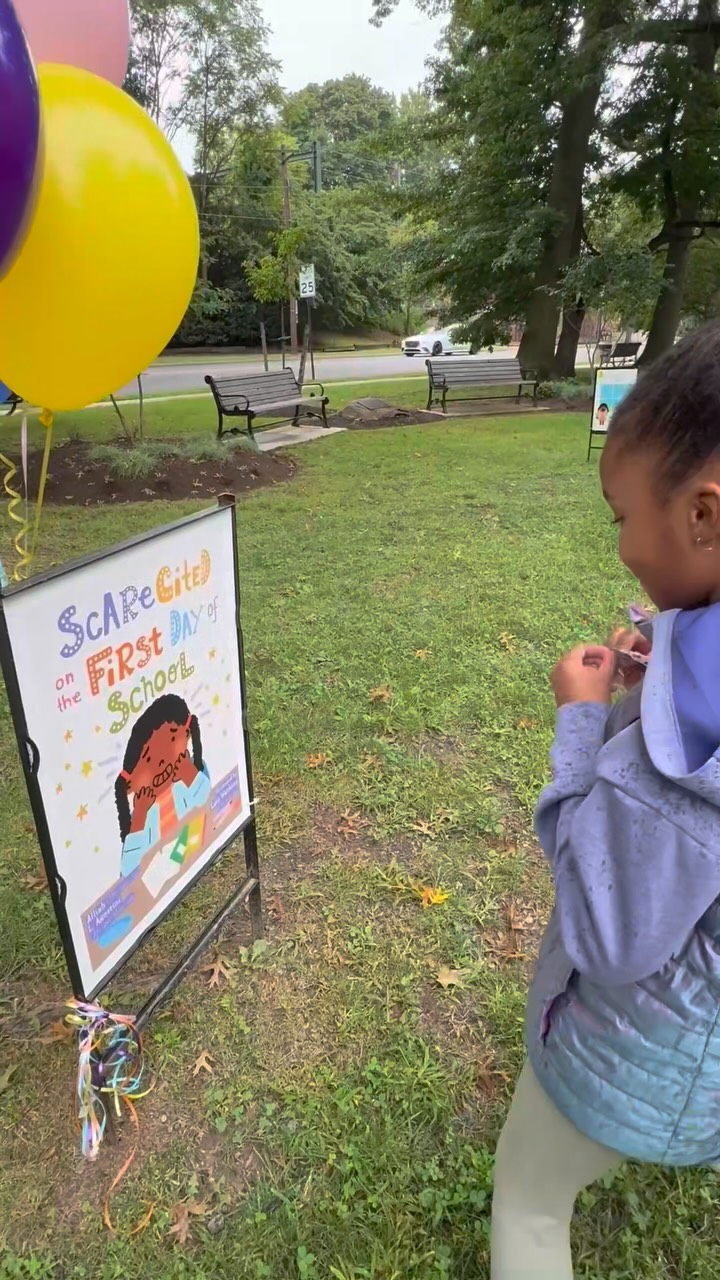 It ☔️ during our StoryWalk rain date after all, but thank you to my friends, family, the @judywestongarden and Montclair PRCA for bringing the 🌞! Stop by the garden through October to read Scarecited with your little (and big) ones! Welcome back to school, everyone. ✏️ May they be more excited than scared.
(NGL, As a parent, summer’s been great, but, uh… it’s time for these kids to go back to school. #justplainexcited 🙋🏽♀️)