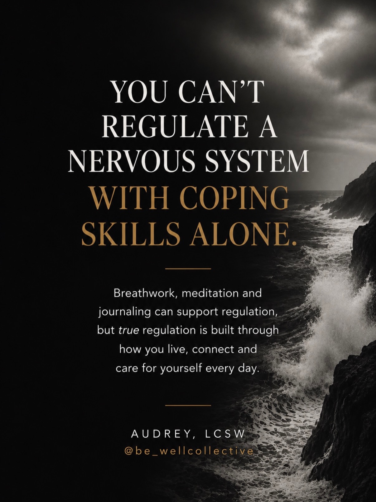 Nervous system regulation isn’t only about calming yourself down.
Breathwork. Meditation. Journaling.
They can all help—but they’re not the whole picture.
Regulation is also built through the way we live.
It’s boundaries that protect your time and energy.
Relationships where you feel safe and connected.
Sleep, movement, recovery, and predictable routines.
Learning to trust yourself.
And creating enough safety that your body doesn’t have to stay on high alert.
Because a regulated nervous system isn’t one that never gets activated.
It’s one that can experience stress, respond to what’s happening, and find its way back.
The goal isn’t to eliminate stress or feel calm all the time. It’s to build the capacity to move through life without getting stuck in a state of survival.
Save this for the days you need the reminder—or send it to someone who could use it.
Follow @be_wellcollective for more on nervous system regulation, healing + mental health.
#NervousSystemRegulation #EmotionalRegulation #MentalHealth #NervousSystem #TraumaHealing