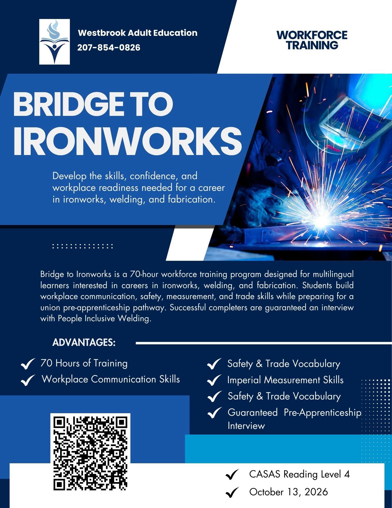 ⚠️ANNOUNCEMENT⚠️
We have TWO classes now accepting applications including a new and very exciting pre-apprenticeship NIGHT CLASS in partnership with Westbrook Adult Ed!
Peep our website and sign up today🔥🔥🔥
#bluecollarisforeveryone #mainewelders