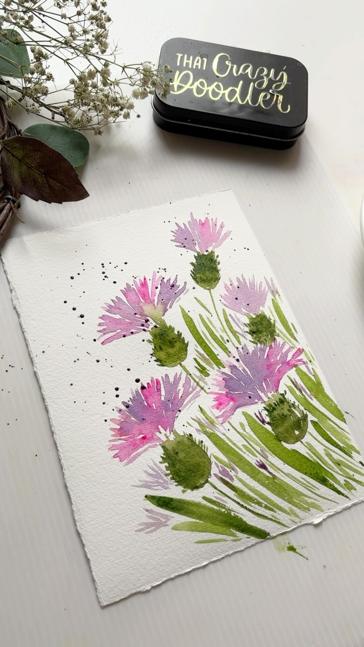 Watercolor wildflowers A-Z - next in line are these loose pretty Knapweeds (course link in bio) ❤️ Also its so much fun to match the brush strokes to the beats. Hope you like this!
.
#watercolor #artlessons #looseflorals #watercolorflowers #watercolorpainting