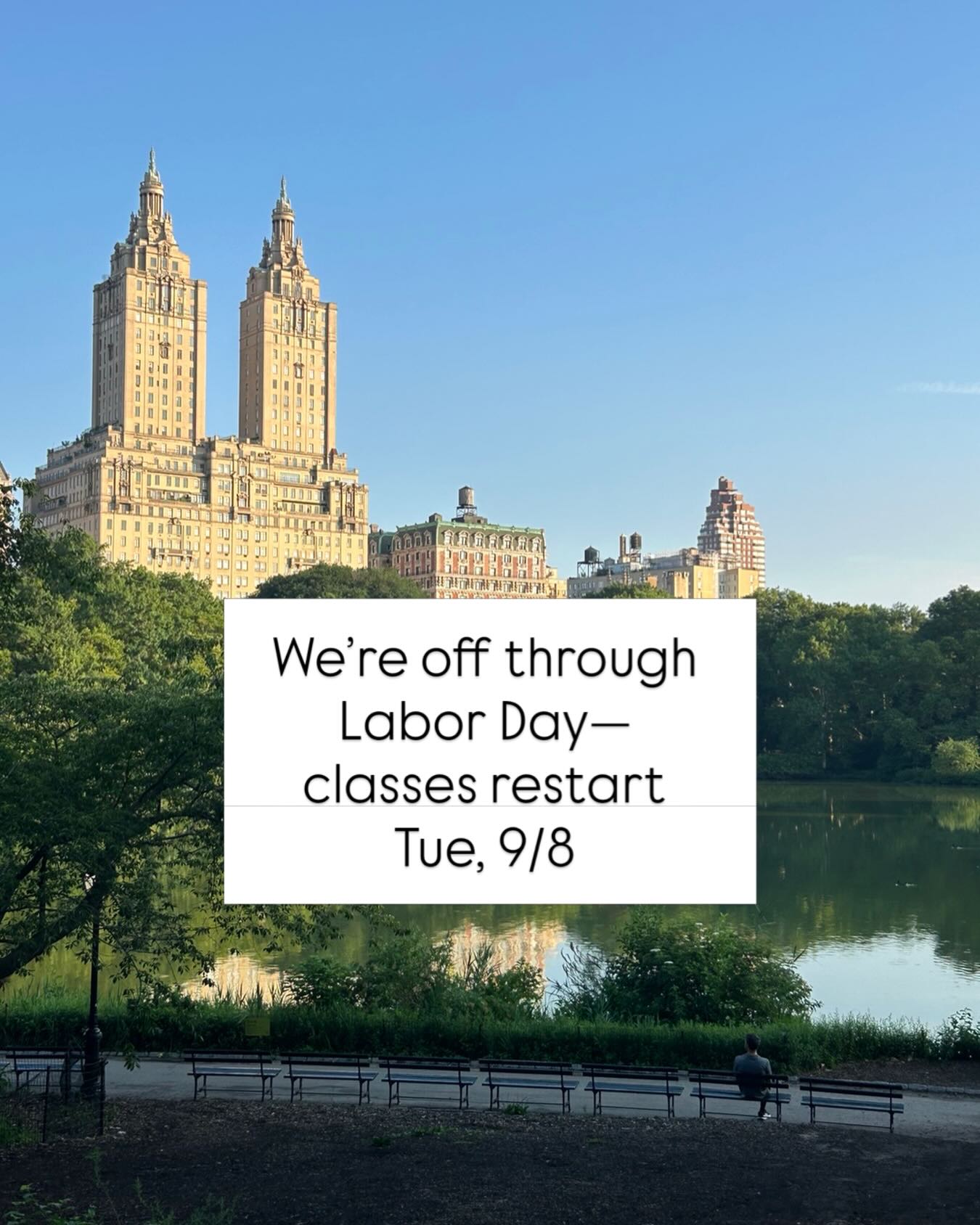 We’re off this week through Labor Day, can’t wait to see you on your mats next week ✨💪🧘♂️