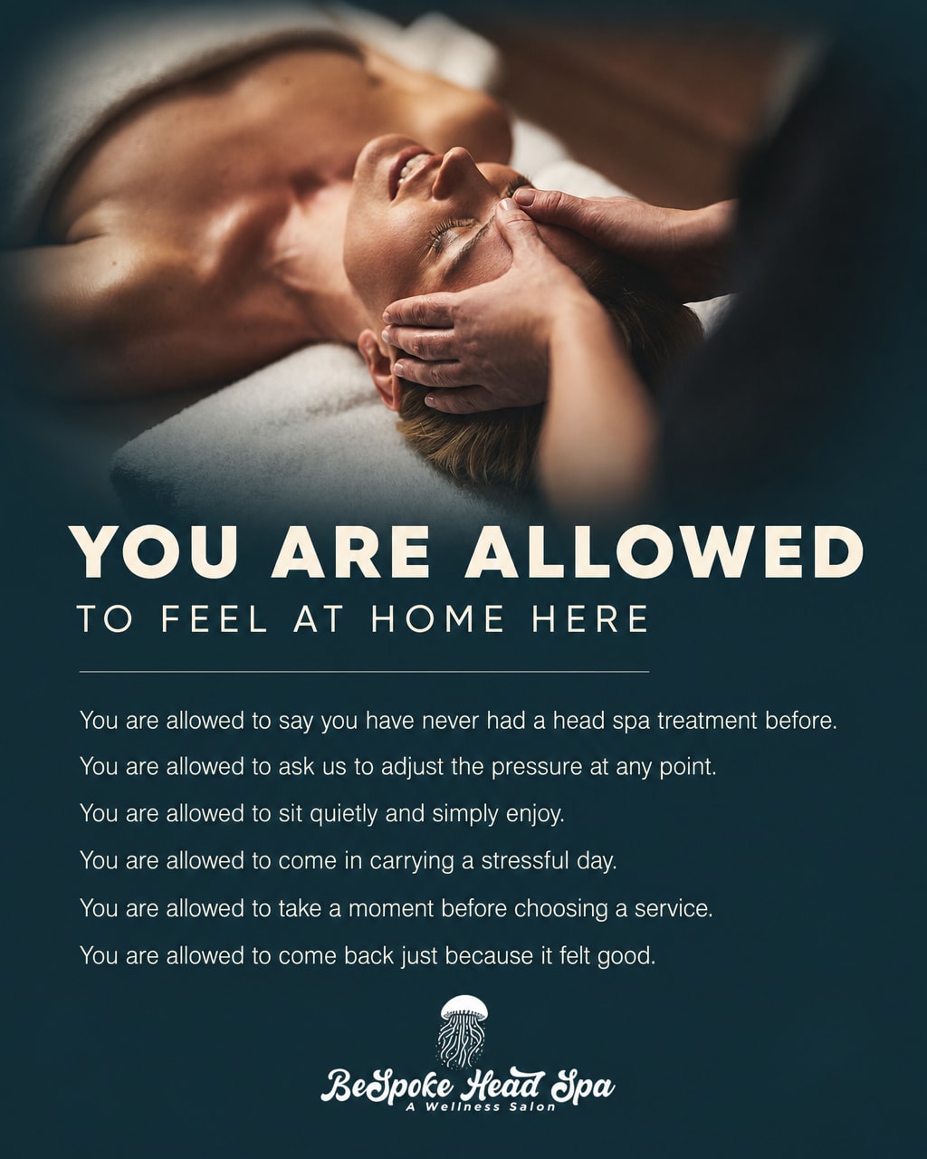 A gentle reminder: there is no wrong way to show up for yourself.
You are allowed to say you have never had a head spa treatment before and would love a little explanation before we begin.
You are allowed to ask us to turn the pressure down, or up, at any point during your visit.
You are allowed to sit quietly and simply enjoy the experience without making conversation.
You are allowed to come in carrying a stressful day and leave without having to explain a single detail of it.
You are allowed to take a moment before choosing a service. We are not in a hurry, and neither are you.
You are allowed to come back just because it felt good the first time. That is reason enough.
You are always welcome here, exactly as you are. 🌿
📍 Springfield, MO
#springfieldmo #417local #417land #headspaspringfield