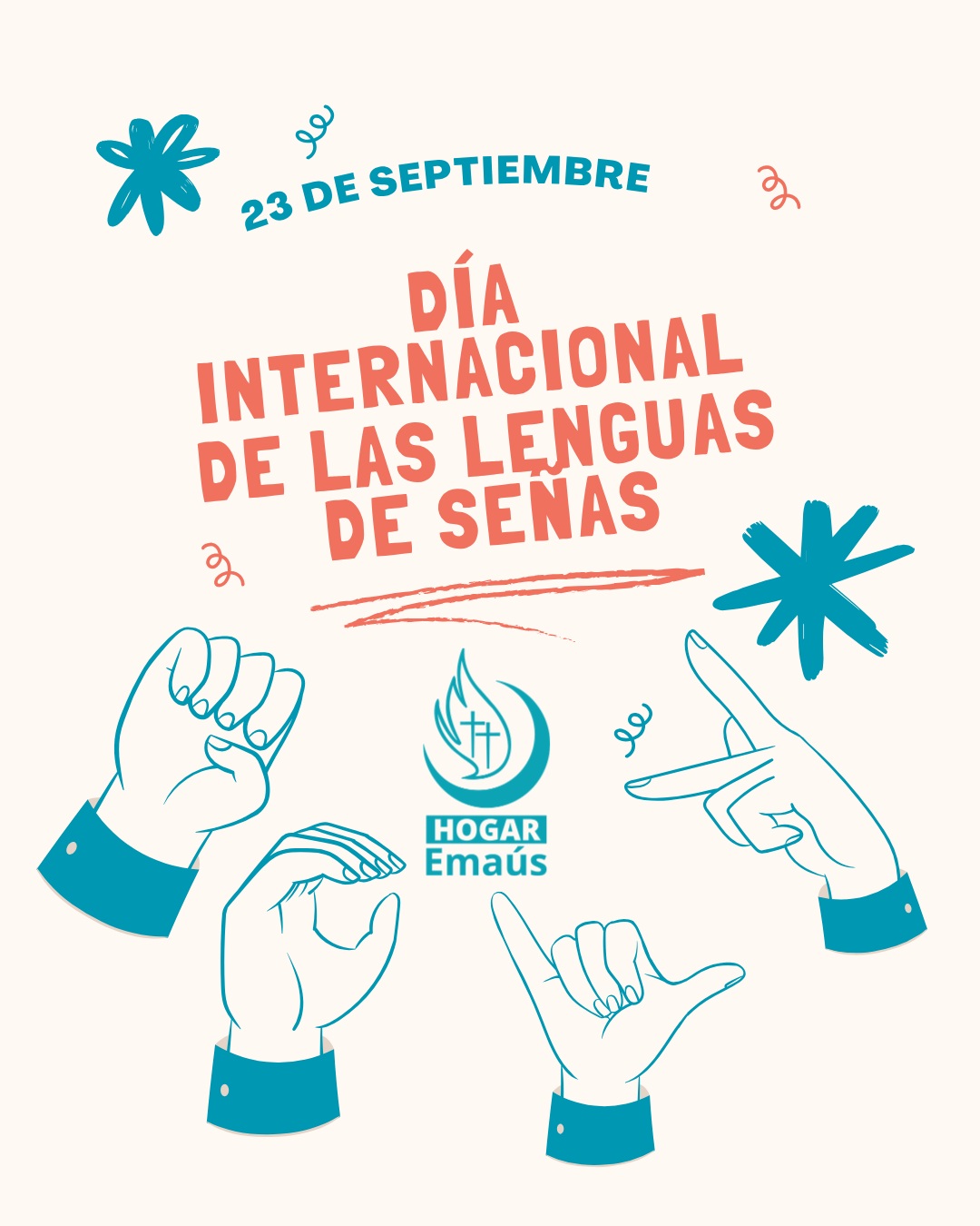 Día Internacional de las Lenguas de Señas ☝🏻🖖🏻🤲🏻
Hoy conmemoramos esta fecha que nos recuerda que todas las personas tenemos derecho a comunicarnos, ser escuchadas y sentirnos acompañadas. 🫶🏻
La inclusión comienza cuando abrimos espacios para que todas las personas puedan comunicarse y ser escuchadas. 💙
El objetivo es que ninguna barrera de comunicación impida brindar apoyo, esperanza y acompañamiento. 🫱🏻🫲🏼
#hogaremaús #escuestióndehumanidad #ciudadsalud #bosquecuauhtémoc #morelia