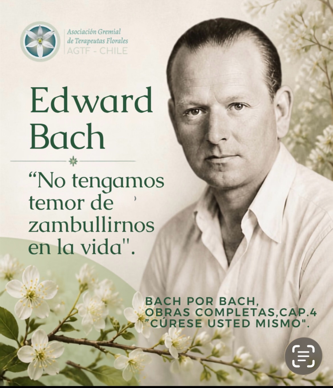 “No tengamos temor de zambullirnos en la vida; estamos aquí para adquirir experiencia y conocimientos y aprenderemos muy poco si no nos enfrentamos a la realidad y extremamos nuestras posibilidades. A cada paso pueden obtenerse nuevas experiencias, y las verdades de la naturaleza y de la humanidad pueden revelarse con tanta efectividad o quizás más en una pequeña choza en el campo, como en medio del ruido y el ajetreo de una gran ciudad.”
Este es un mes de celebraciones!
🌿 24/09 Natalicio de Edward Bach
🪷 24/09 Día del Terapeuta Floral
🪴 29/09 Nuestro 32 aniversario como Asociación Gremial de Terapeutas Florales de Chile.
#edwardbach
#terapiafloresdebach
#AGTF
#floresdebach