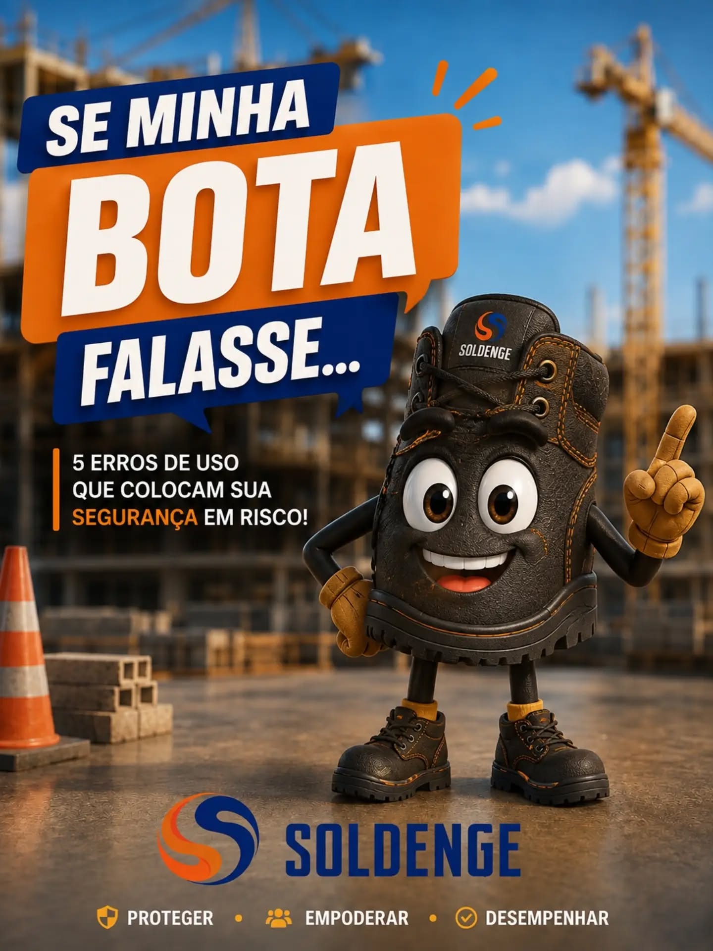 🥾 SE MINHA BOTA FALASSE...
Ela provavelmente teria algumas coisas para reclamar. 😅
A bota de segurança está ali para ajudar a proteger seus pés durante o trabalho, mas usar um EPI de qualquer jeito pode comprometer sua função.
Aqui estão 5 erros que a sua bota gostaria que você parasse de cometer:
1️⃣ “Para de usar meu cadarço solto!”
Além de prejudicar o ajuste, cadarços soltos podem aumentar o risco de tropeços e enroscos.
2️⃣ “Eu não fui feita para qualquer atividade!”
Cada ambiente apresenta riscos diferentes. O calçado precisa ser adequado à atividade e aos riscos identificados.
3️⃣ “Olha para a minha sola!”
Desgaste excessivo, rachaduras ou danos são sinais que não devem ser ignorados. Faça uma inspeção antes do uso.
4️⃣ “Não me guarde molhada e suja!”
Depois do expediente, faça a limpeza adequada e deixe o calçado secar conforme as orientações do fabricante. Conservação também influencia a durabilidade.
5️⃣ “Não espere eu me desmontar para me trocar!”
EPI danificado ou excessivamente desgastado precisa ser avaliado e substituído quando já não oferece as condições adequadas de uso.
💬 E se a sua bota pudesse falar, qual desses puxões de orelha ela daria em você?
Na Soldenge, você encontra calçados de segurança e outros EPIs para diferentes atividades profissionais.
👉 Salve este post e compartilhe com aquele colega que precisa ouvir a própria bota. 🥾👀
#Soldenge #BotaDeSegurança #SegurançaDoTrabalho