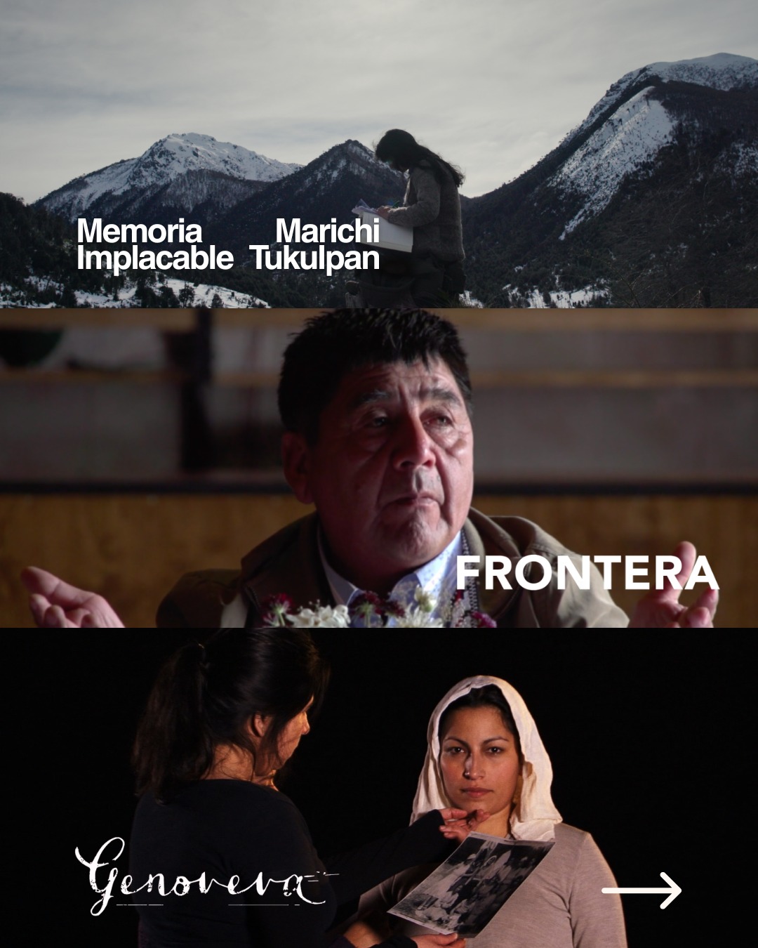#Ondamedia | Colección Pueblos Originarios 🌿
🎥 Los destacados documentales "Memoria Implacable", "Frontera" y "Genoveva" integran las más de 50 producciones nacionales que componen la colección Pueblos Originarios de @ondamedia.cl, la plataforma de cine chileno online y gratuita, disponible en todo el territorio nacional.
✨ Una invitación a conocer y valorar las historias de los pueblos a partir de voces, territorio y memoria, promoviendo el reconocimiento de nuestra diversidad cultural y el diálogo intercultural.
🎬 Explora el catalogo completo de OndaMedia, donde encontraras más de diez de nuestras reconocidas películas, dirigidas por reconocidas directoras y producidas por @erranteproducciones, disponibles en todo el territorio nacional, accede desde ondamedia.cl o descarga la app para dispositivos móviles o Smart TV.
#ErranteProducciones #Ondamedia #CineChileno #Documentales #CineDocumental #Cine #Chile #Directoras #CinePorMujeres #DirectorasChilenas #DocumentalChileno #CineSocial #Cultura #Arte #Memoria #DDHH