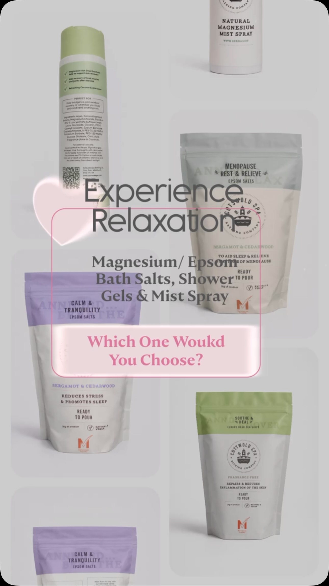 Experience relaxation your way.🌿✨
Whether you prefer a long soak, a refreshing shower or a quick magnesium spritz, there’s a ritual to suit every kind of reset.
Soak. Shower. Spritz.
#cotswoldspabathingcompany #selfcare #magnesium #magnesiummist #epsomsalts