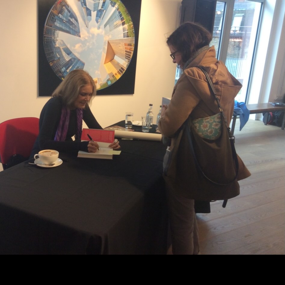 I met Gloria Steinem once at a book signing in Foyle’s. I’d just read Revolution From Within which talks about how any change must start with having self-esteem. I blurted out how inspiring I found her and she said ‘we all inspire each other, don’t we’. Let’s honour her by continue work - feminism faces new battles every day. ❤️ #gloria #rip