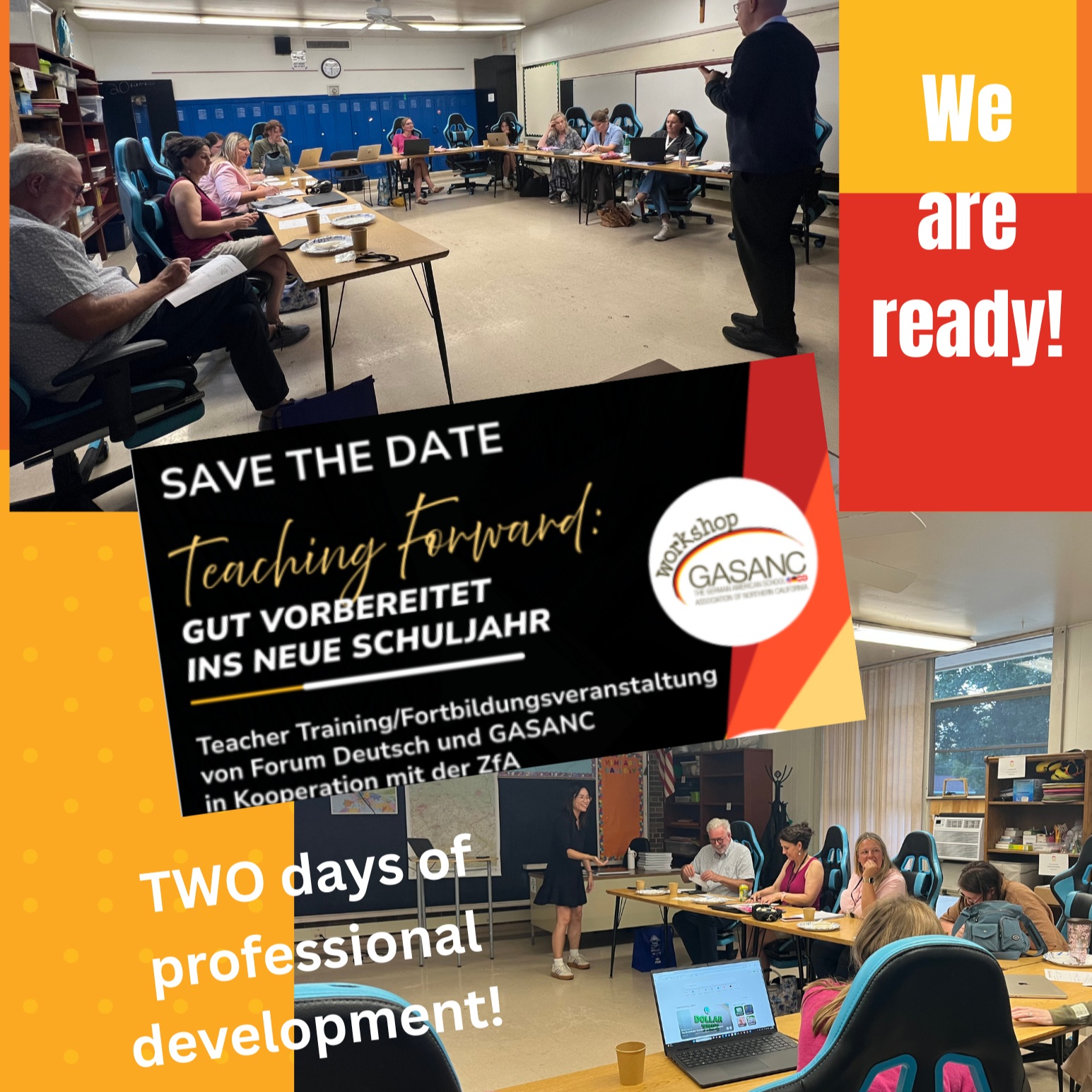 Our teachers are ready for a new school year! After teacher meetings and TWO days of professional development on Friday and Saturday, our team is inspired and ready!
A big Dankeschön to @forum_deutsch_official for organizing Saturday’s wonderful professional development workshop!
Let the fun begin! Los geht’s!
#GermanLanguageSchool #LearnGerman #GermanLanguage #TeacherTraining #ProfessionalDevelopment #BackToSchool #GermanLanguageSchoolOfNaperville