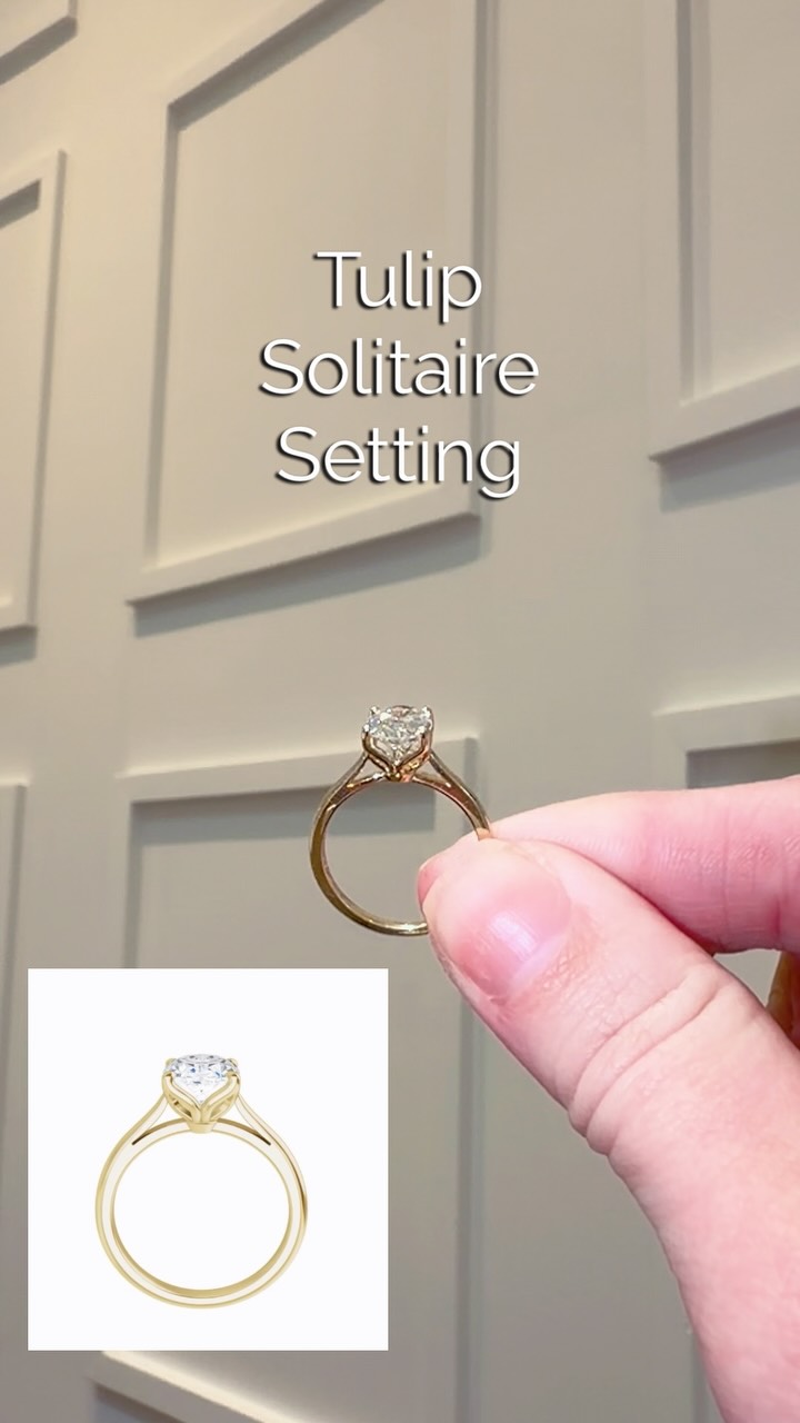 Introducing the Tulip Solitaire Setting!🌷✨ The basket under this diamond resembles tulip petals. We are loving how delicate this setting looks.💍
#clevelandjewelry #rockyriverohio #westcleveland #clevelandengagementsession #ovallabdiamond