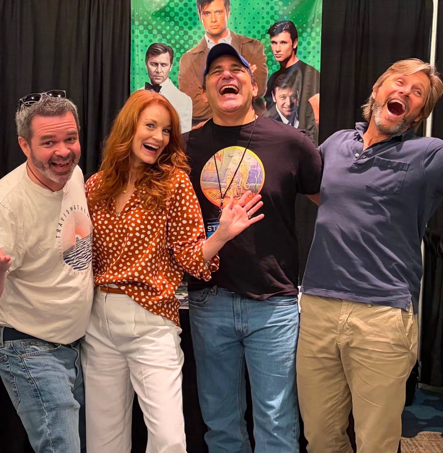 New friend Todd, invited me to jump in on a "Having the time of our lives" photo with @grant_show and @lauraleightonforreal. Melrose Place!
#MelrosePlace #comiccon #90s #tv