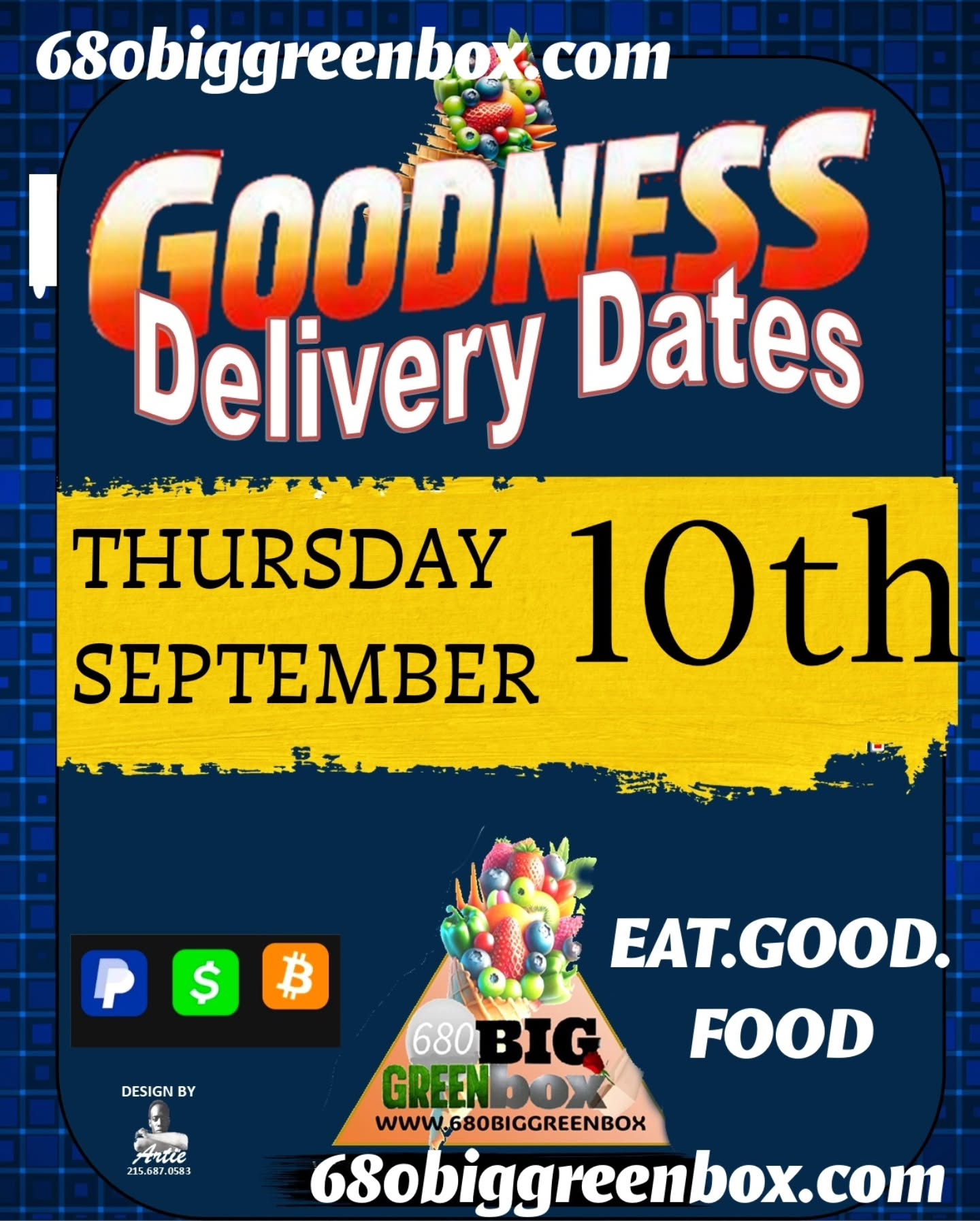 Philadelphia area GOODNESS DELIVERY. Order your own GOODNESS by September 10th
www.680biggreenbox.com
The Best Quality Produce Delivered Right to you!
Your NO HASSLE favorites.
The place where every order is for a Rockstar.
#GOODNESSDELIVERY
#680biggreenbox
#Philadelphia
#Producedelivery
#viral
@680biggreenbox
