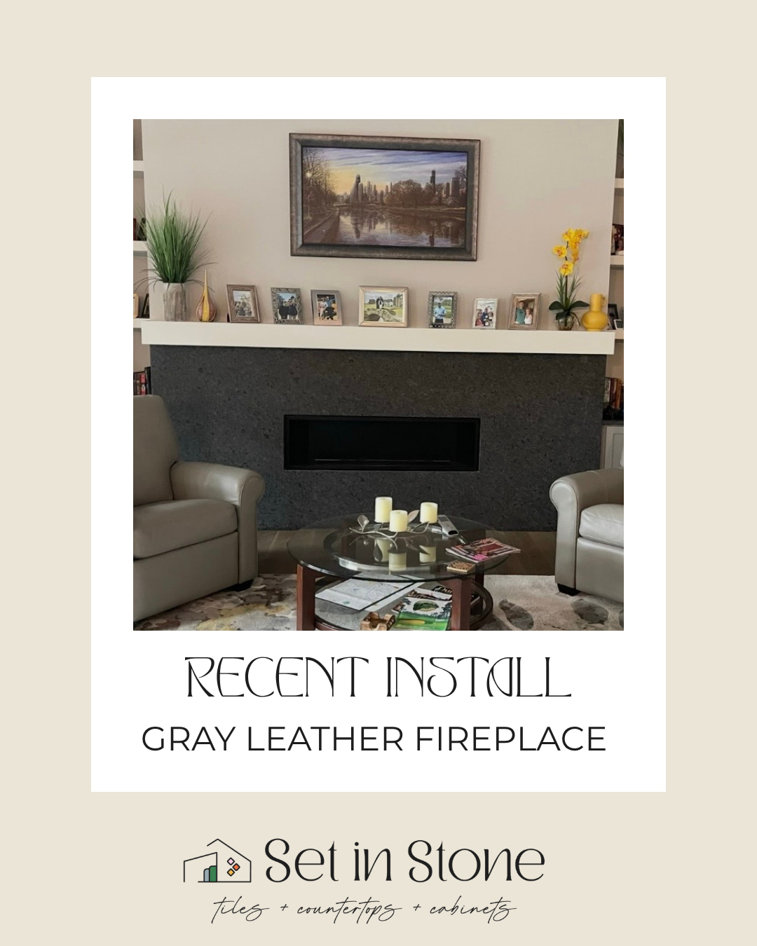 Gray Leather, but make it the focal point. 🔥
This fireplace install brings texture, movement, and just the right amount of drama to the space. Proof that the right stone can completely change a room.
Ready to find yours? Come see us at Set in Stone.
📍 305 Fields Drive, Aberdeen, NC
📞 910.944.3062