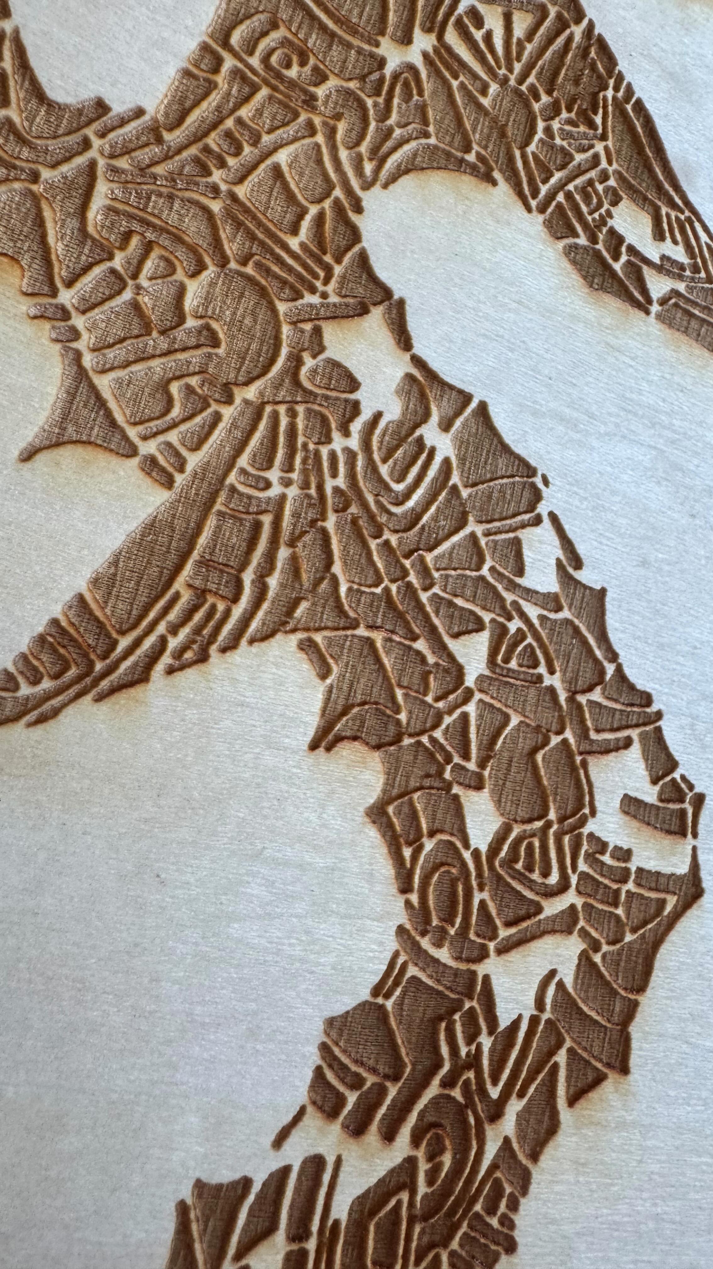 Custom laser engraved wooden wall pieces.
DM for availability and special orders!