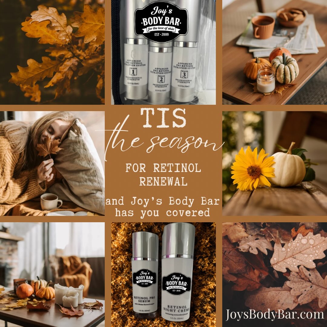 It’s time to start reversing Summer Skin damage with the skin renewal benefits of Vitamin A (Retinol) and Chemical Peels. Let’s Talk! Joysbodybar.com