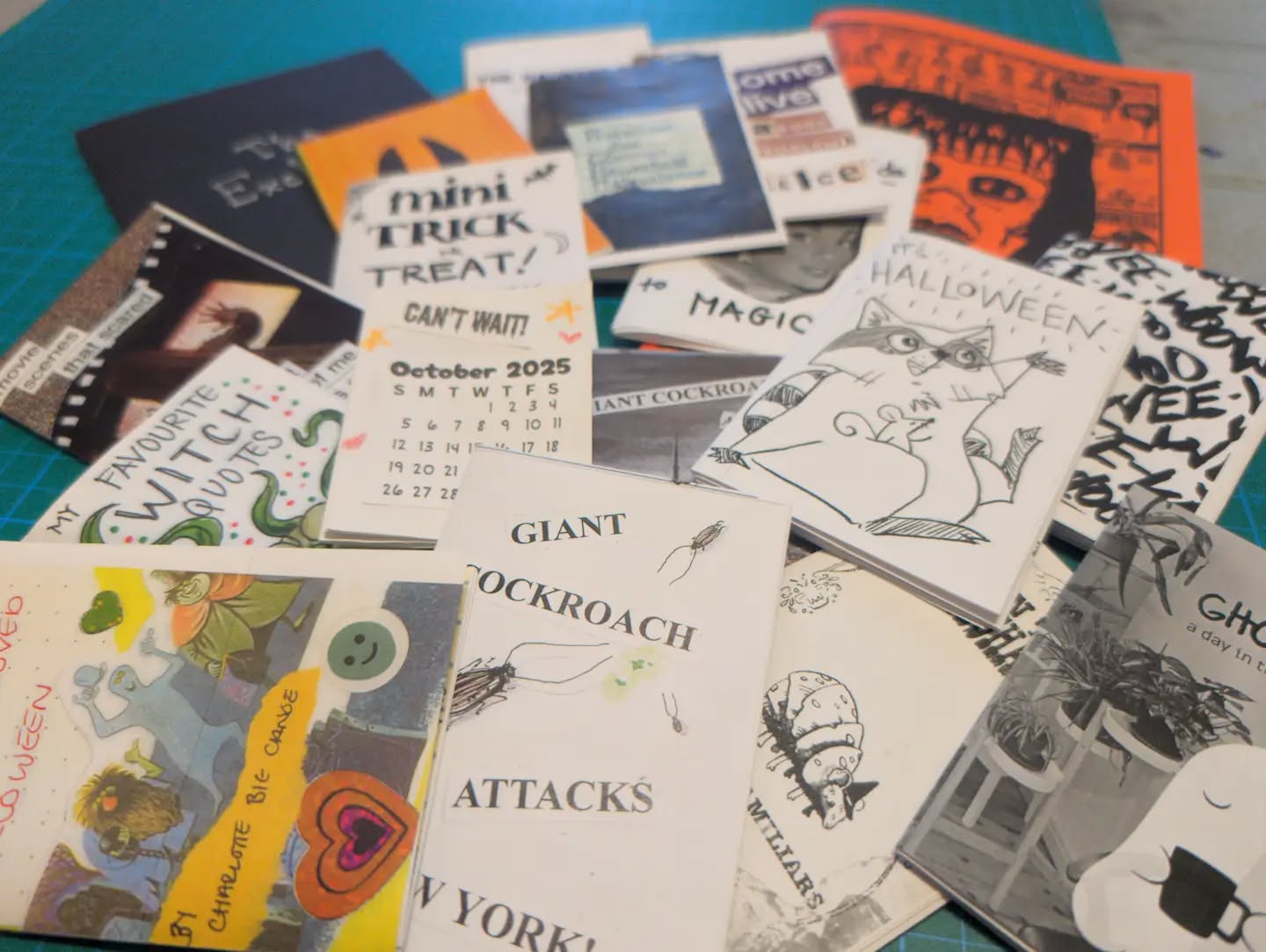 Come on over and MAKE A ZINE!
For our next drop-in happening Saturday, September 19, we have added a theme. Drop in anytime between 11am to 4pm and come make a zine or two! We'll provide the basic supplies and can even photocopy any black and white zines (max size 8.5" x 11"). Non-instructional but we are happy to help if you need it.
Prefer to work on your own print project? You can still join this session! Flat fee of $35 applies to this drop-in.
Noting that this session is a separate event from our fundraiser zine exchange (but such a good time to make a zine for it, wink wink).
Register at link in bio or www.inprintcollective.com/join-a-workshop.
ID: two images in the carousel. First image shows messy pile of Halloween themed zines. Second image shows a poster sharing drop-in info.