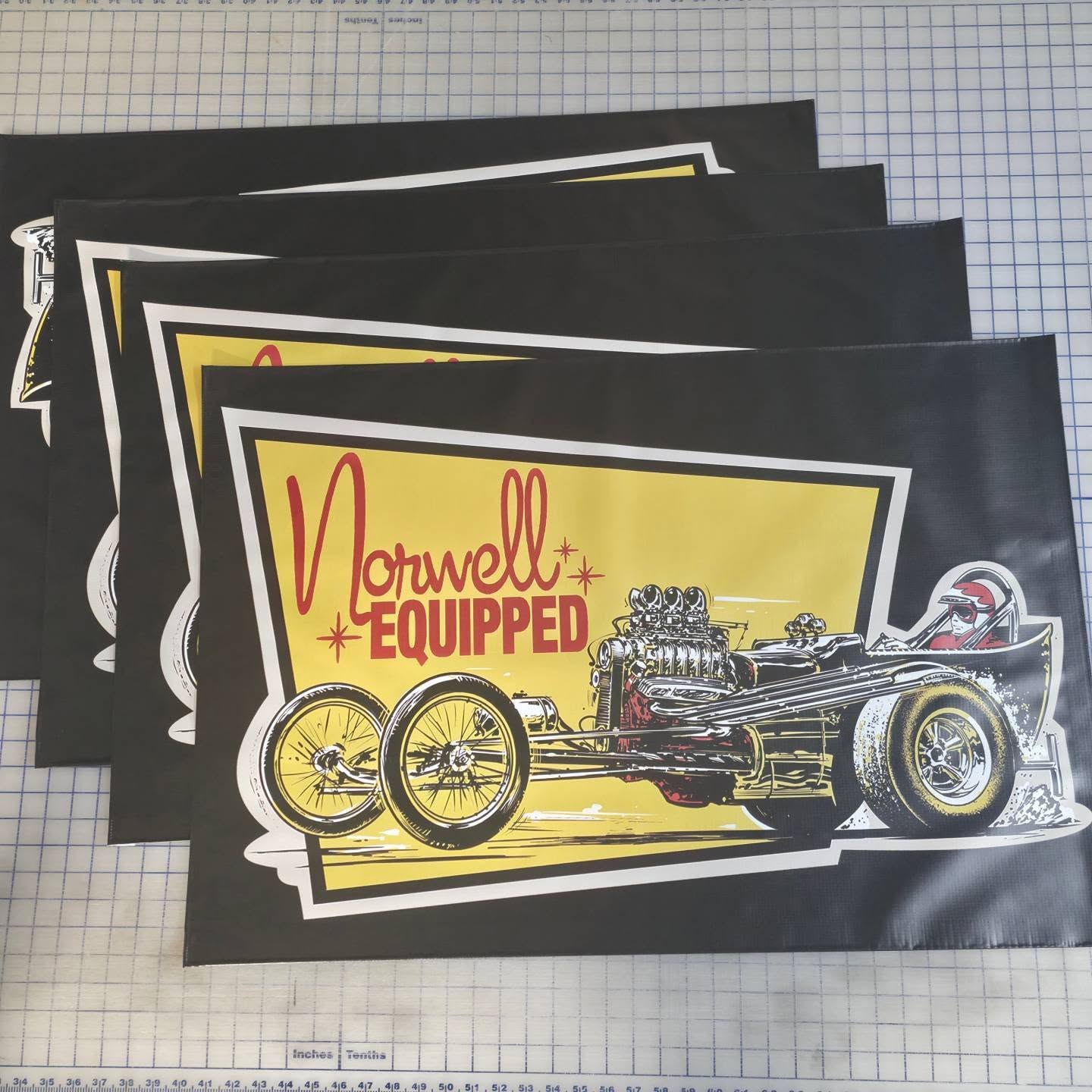 You know you want a killer Norwell Equipped banners for your shop...go get one at norwellequipped.store #rodtees #mancaveart #hotrodart #dragracing #customtshirts