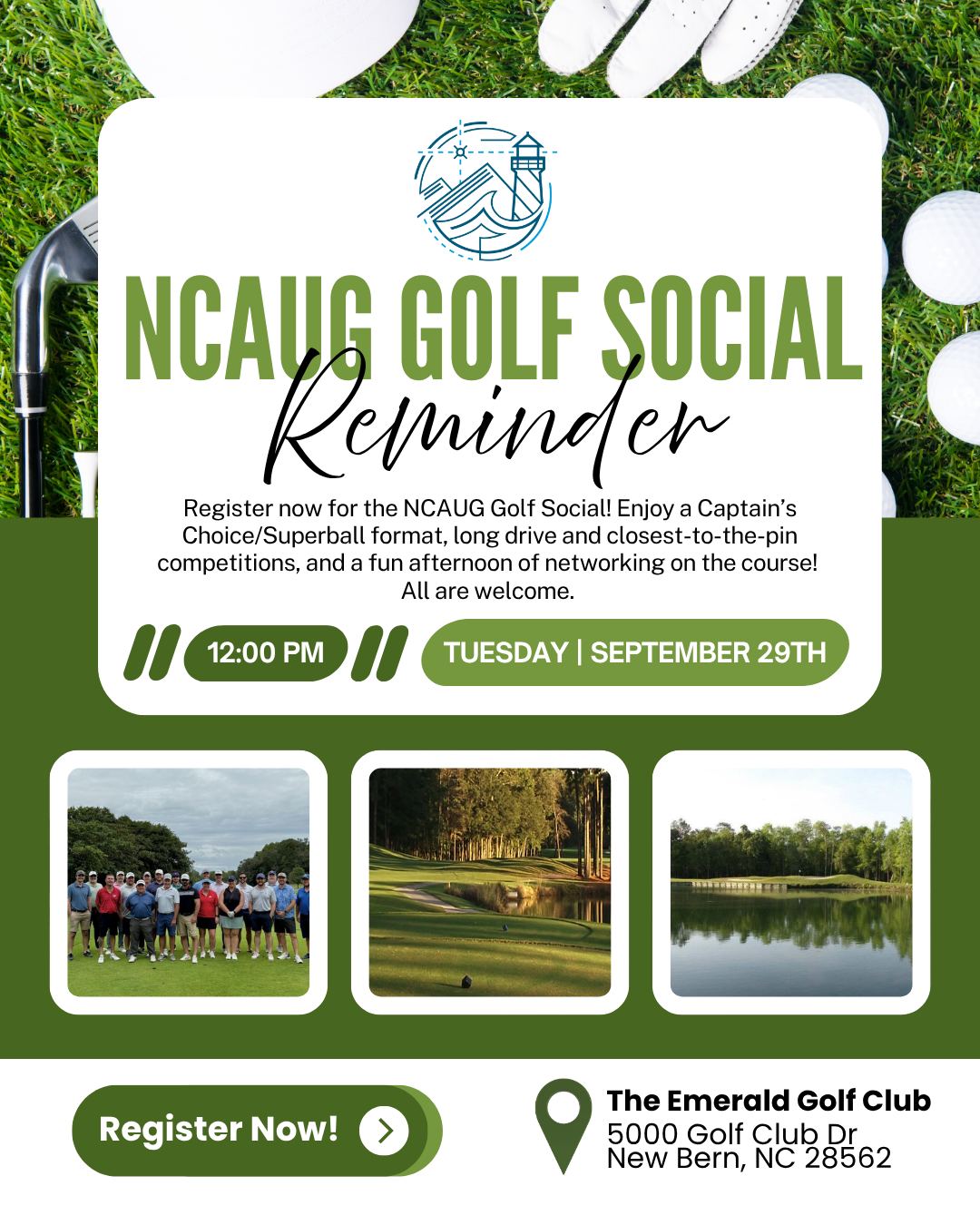 Donโt forget to register for the NCAUG 2026 Golf Social on Tuesday, September 29 at The Emerald Golf Club in New Bern! โณ
Tee times begin at 12 PM, with a Captainโs Choice/Superball format, Long Drive and Closest-to-the-Pin competitions, and plenty of time to connect with fellow GIS professionals on the course.
๐ฐ $56 per player
๐
Registration deadline: September 22
๐ The Emerald Golf Club | New Bern, NC
Whether youโre a seasoned golfer or just here for the networking, come map your way to the green! ๐บ๏ธโณ
Register today and join us for an afternoon of golf, competition, and GIS community!