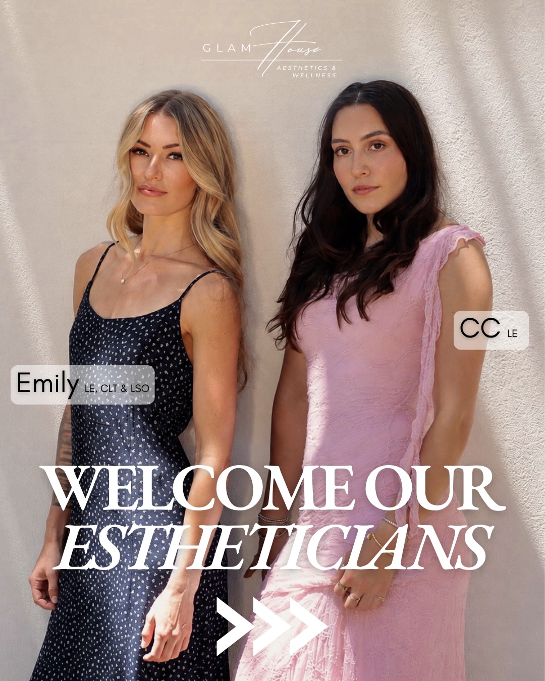 Meet the newest faces joining the Glam House Aesthetics & Wellness team! 🤍
We’re so excited to welcome CC and Emily to Glam House as we continue growing our team and expanding the ways we can care for you.
Both bring their own expertise, passion, and love for skincare to the treatment room, and we can’t wait for you to get to know them!
This month CC & Emily are offering introductory specials:
✨$99 Introductory Facials
✨25% OFF Lash Lift + Tint
✨25% OFF Brow Lamination
#GlamHouseAesthetcs #LicensedEsthetician #MeetTheTeam #NewBraunfelsMedspa #Skincare
✨ Welcome, CC! @nbtxestie ✨
Cailin (CC) is a licensed esthetician with a passion for helping others feel confident and comfortable in their skin. Born and raised right here in the area, she’s especially excited to serve her community, something that means so much to her.
CC offers microneedling, customized medical-grade facials, DiamondGlow, waxing, brow & lash laminations, and chemical peels, creating treatments tailored to each client’s skin and goals.
Outside the treatment room, you’ll find CC working out, getting lost in a good book, and of course… enjoying a cup of coffee. Or two. ☕️🤍
We’re so happy to have you, CC!
✨ Welcome, Emily! @aestheticsby_e_ ✨
Emily is a licensed esthetician and laser technician with 5 years of experience specializing in advanced skincare and corrective treatments.
She’s passionate about creating personalized, results-driven treatment plans that help clients feel confident in their skin. Her specialties include acne, pigmentation, skin rejuvenation, and anti-aging, with a particular love for chemical peels, microneedling, and laser treatments.
Emily believes beautiful skin starts with healthy skin and takes a thoughtful, individualized approach with every client.
Outside the treatment room, she enjoys hiking, working out, listening to music, and spending time with her dog. 🐾🤍
We’re so excited to have you on the Glam House team, Emily!