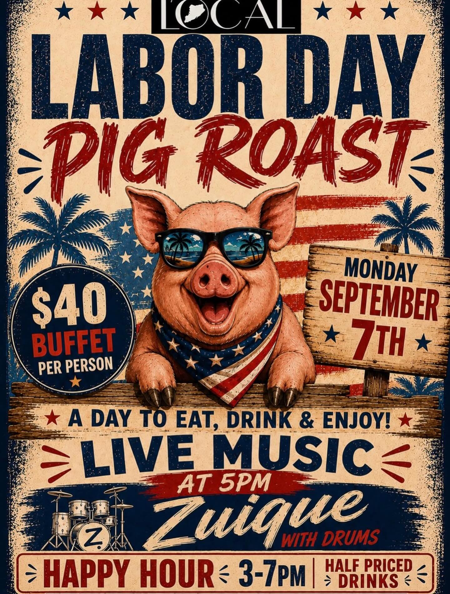 Annual Labor Day Pig Roast! Live music! Drink Specials!
#thelocalsi #labordayweekend #siny